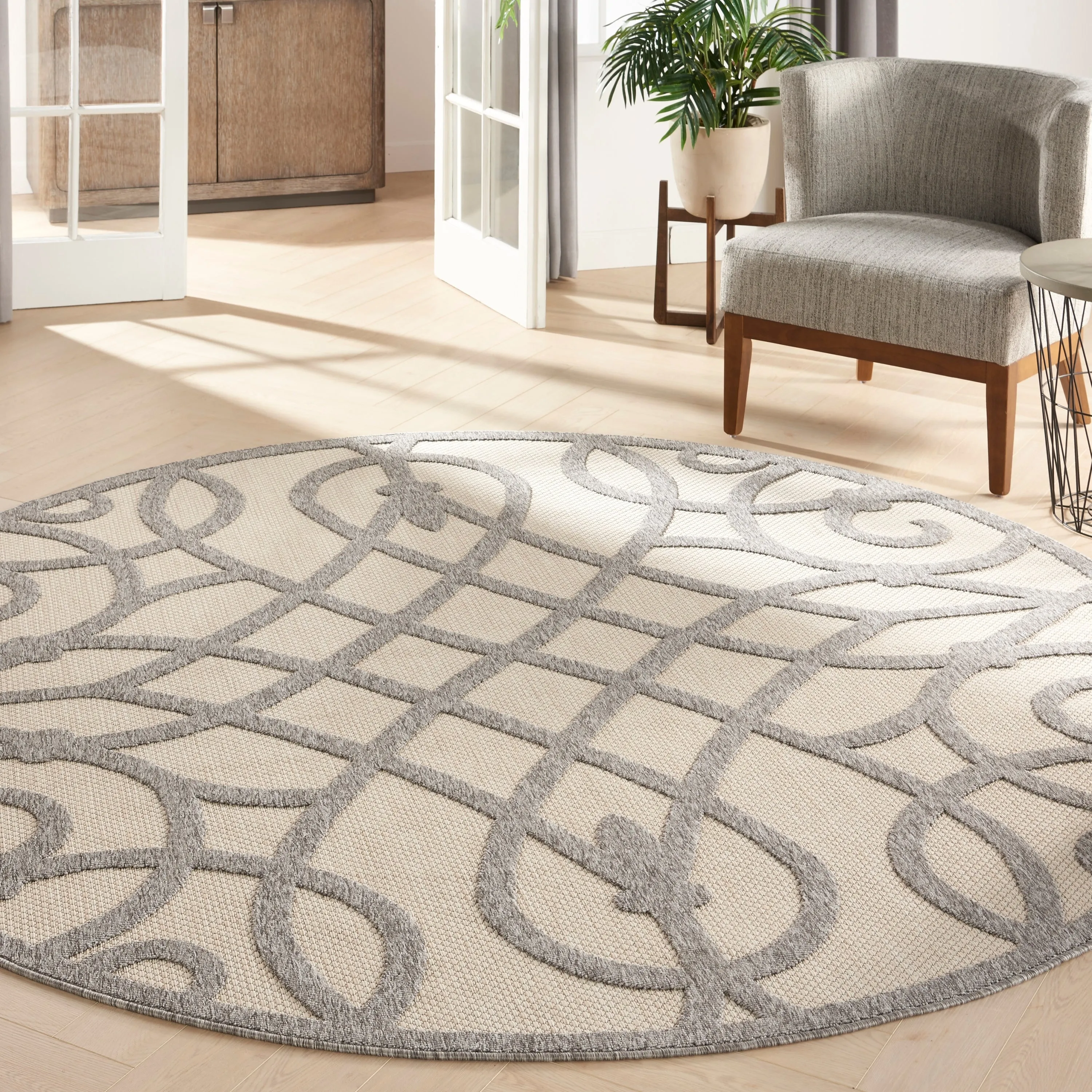 Nourison Palamos Geometric Scroll Indoor Outdoor Area Rug