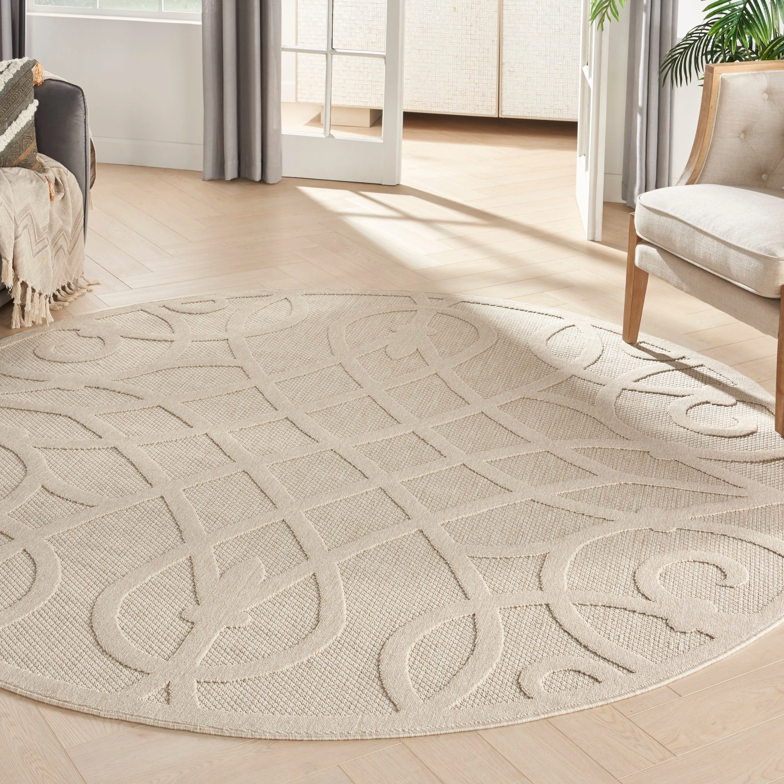 Nourison Palamos Geometric Scroll Indoor Outdoor Area Rug
