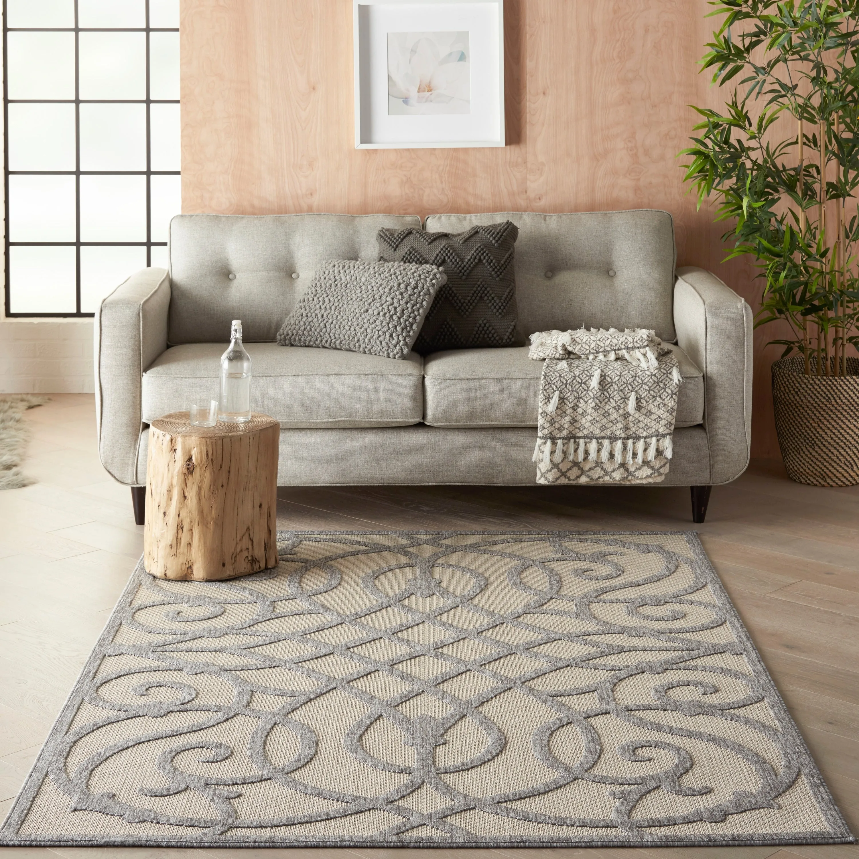 Nourison Palamos Geometric Scroll Indoor Outdoor Area Rug