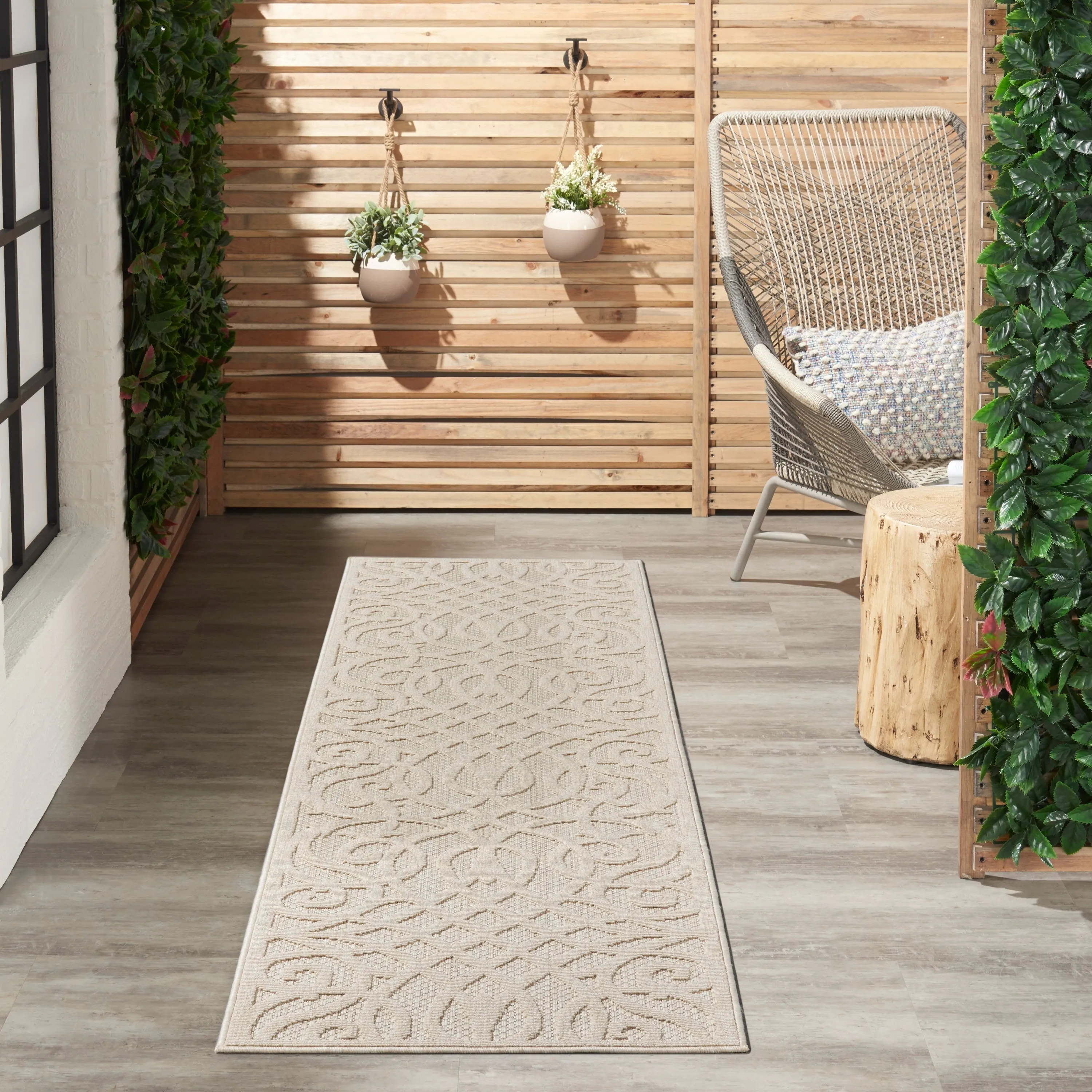 Nourison Palamos Geometric Scroll Indoor Outdoor Area Rug