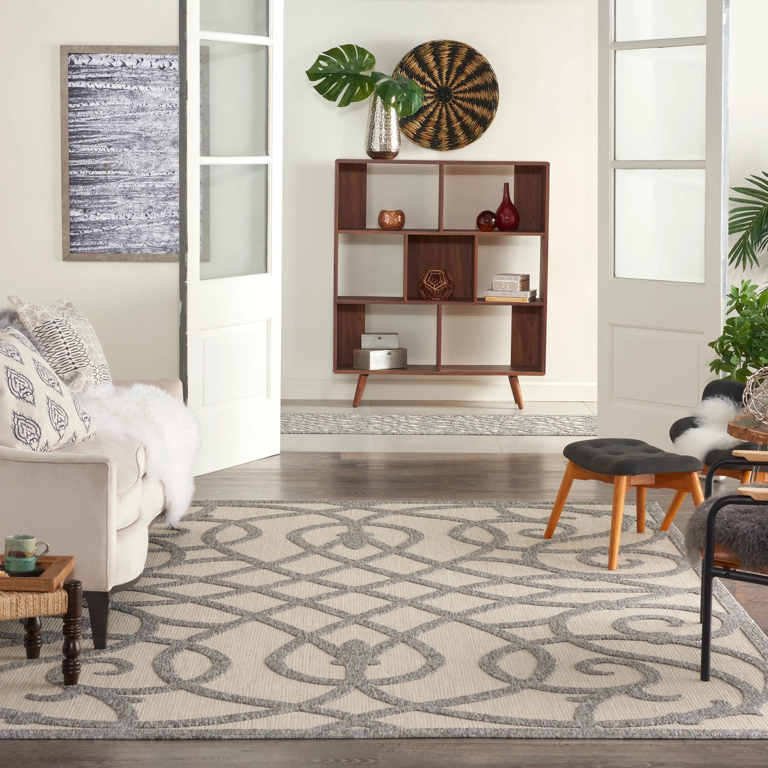 Nourison Palamos Geometric Scroll Indoor Outdoor Area Rug