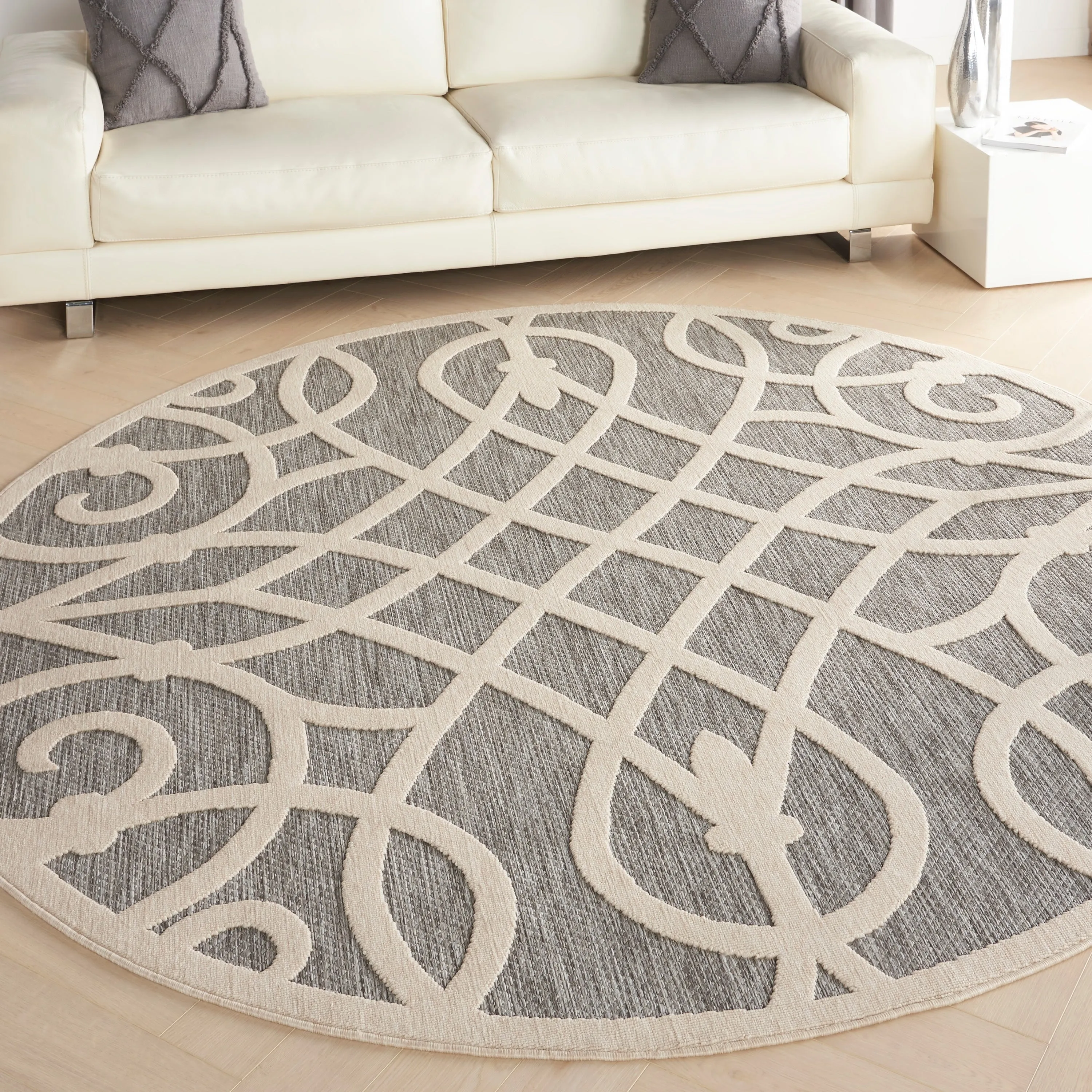 Nourison Palamos Geometric Scroll Indoor Outdoor Area Rug