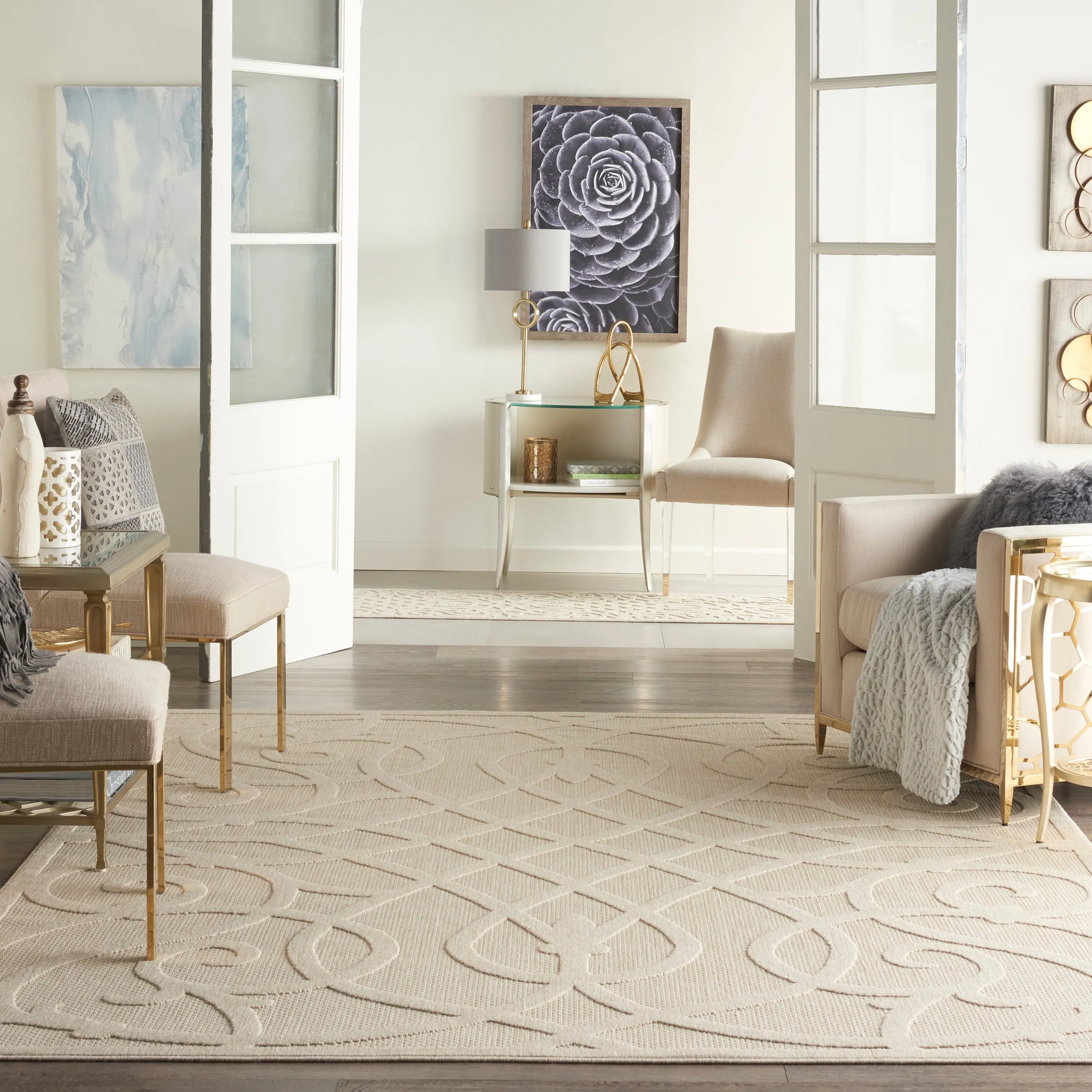 Nourison Palamos Geometric Scroll Indoor Outdoor Area Rug