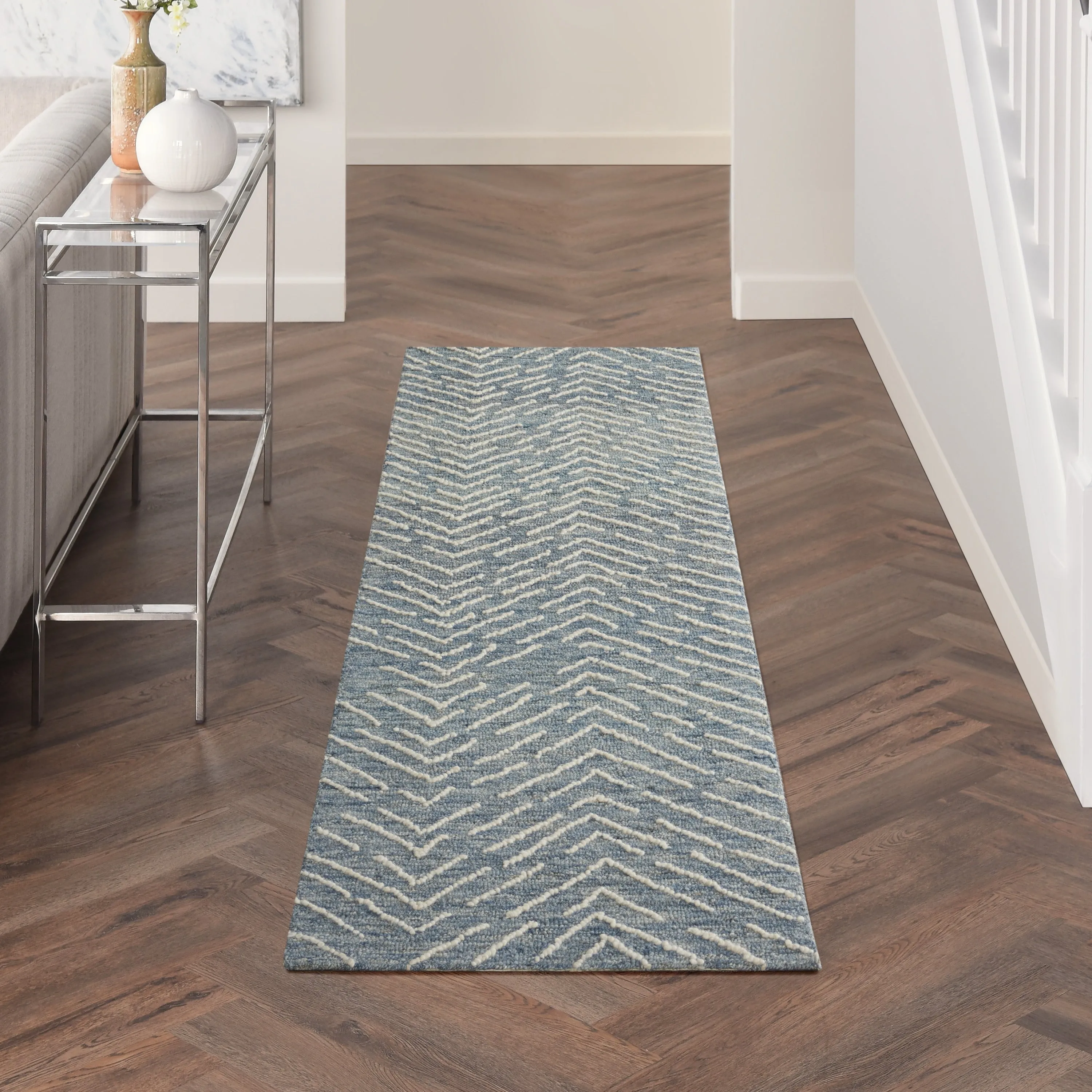Nourison Vail Textured Herringbone Wool Area Rug