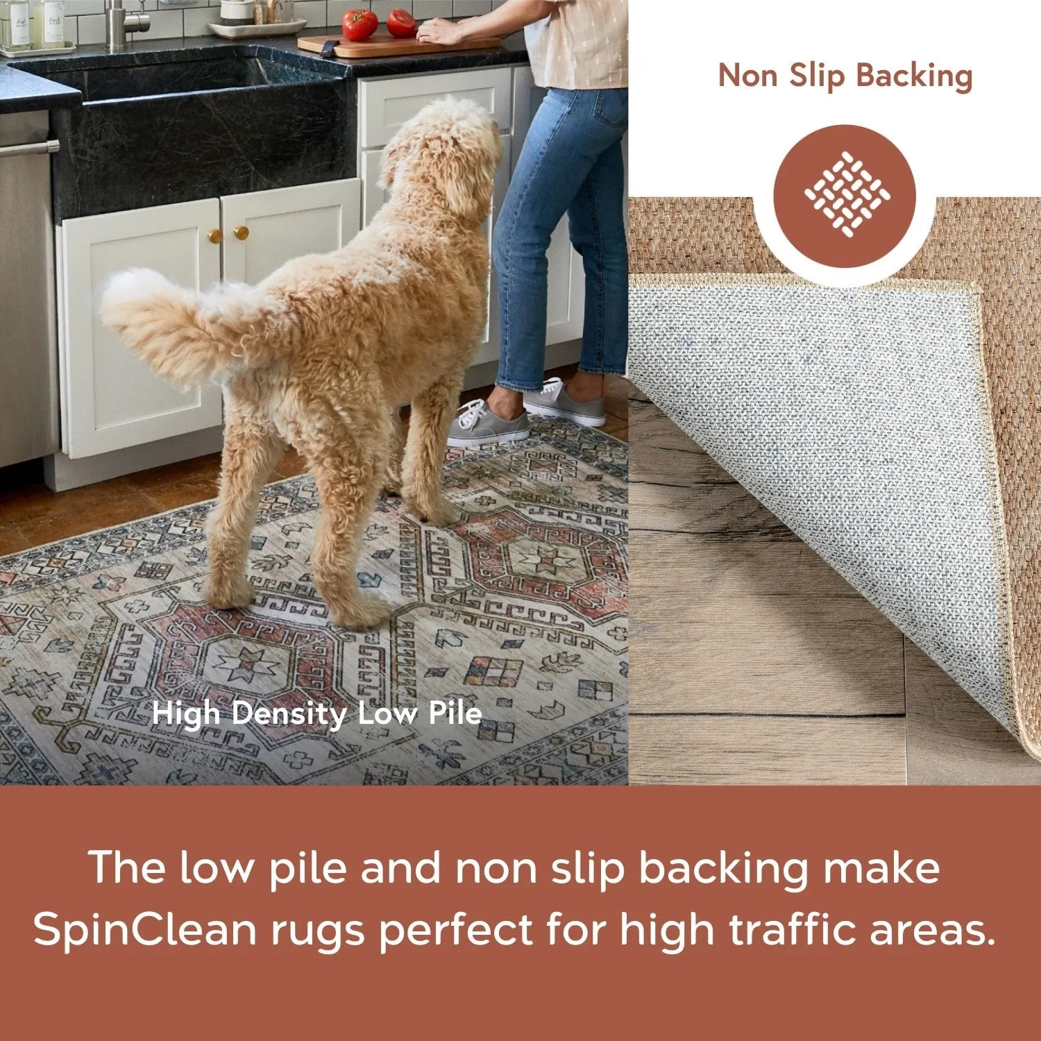 Nuloom Billy SpinClean Diamond Easy-Jute Machine Washable Area Rug