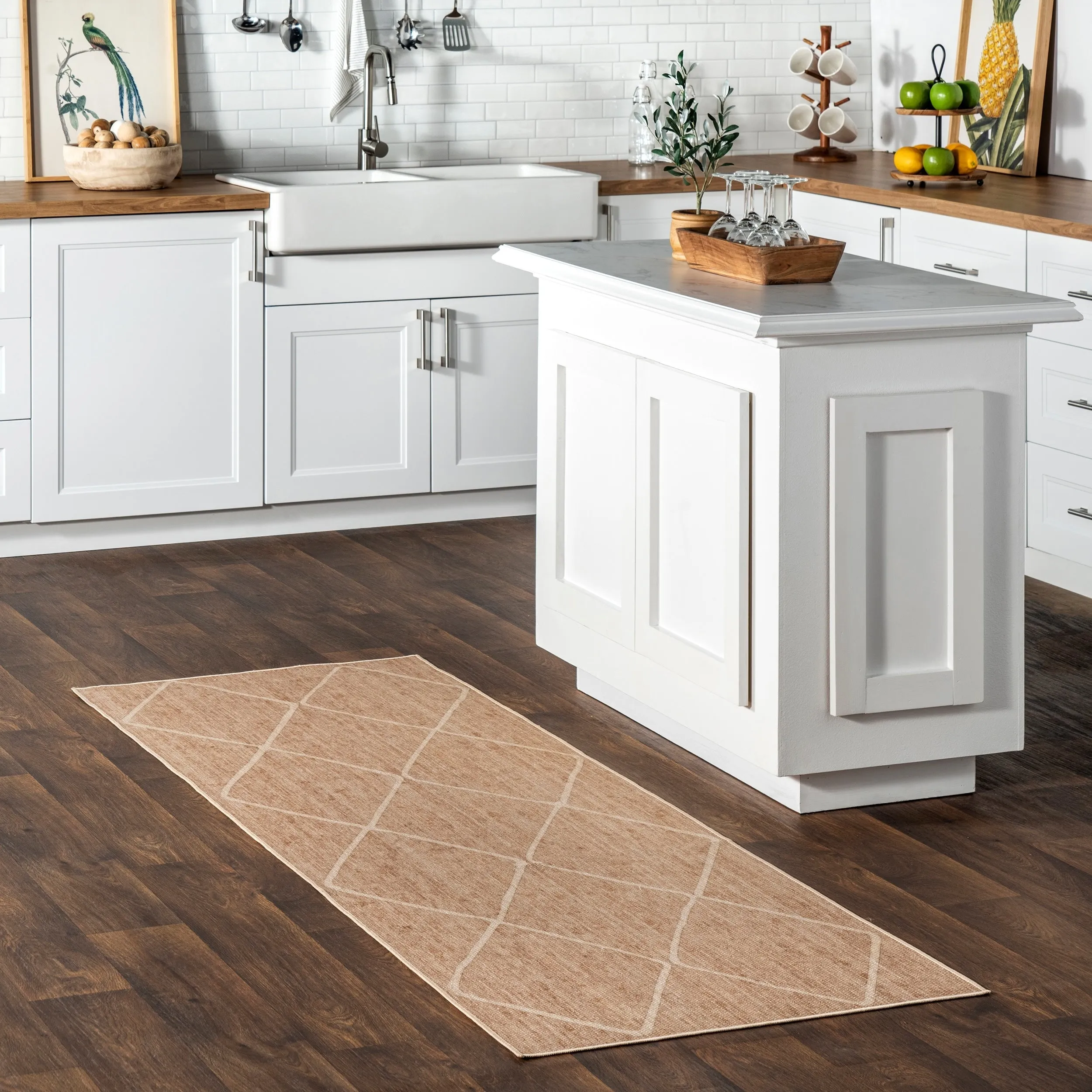 Nuloom Billy SpinClean Diamond Easy-Jute Machine Washable Area Rug