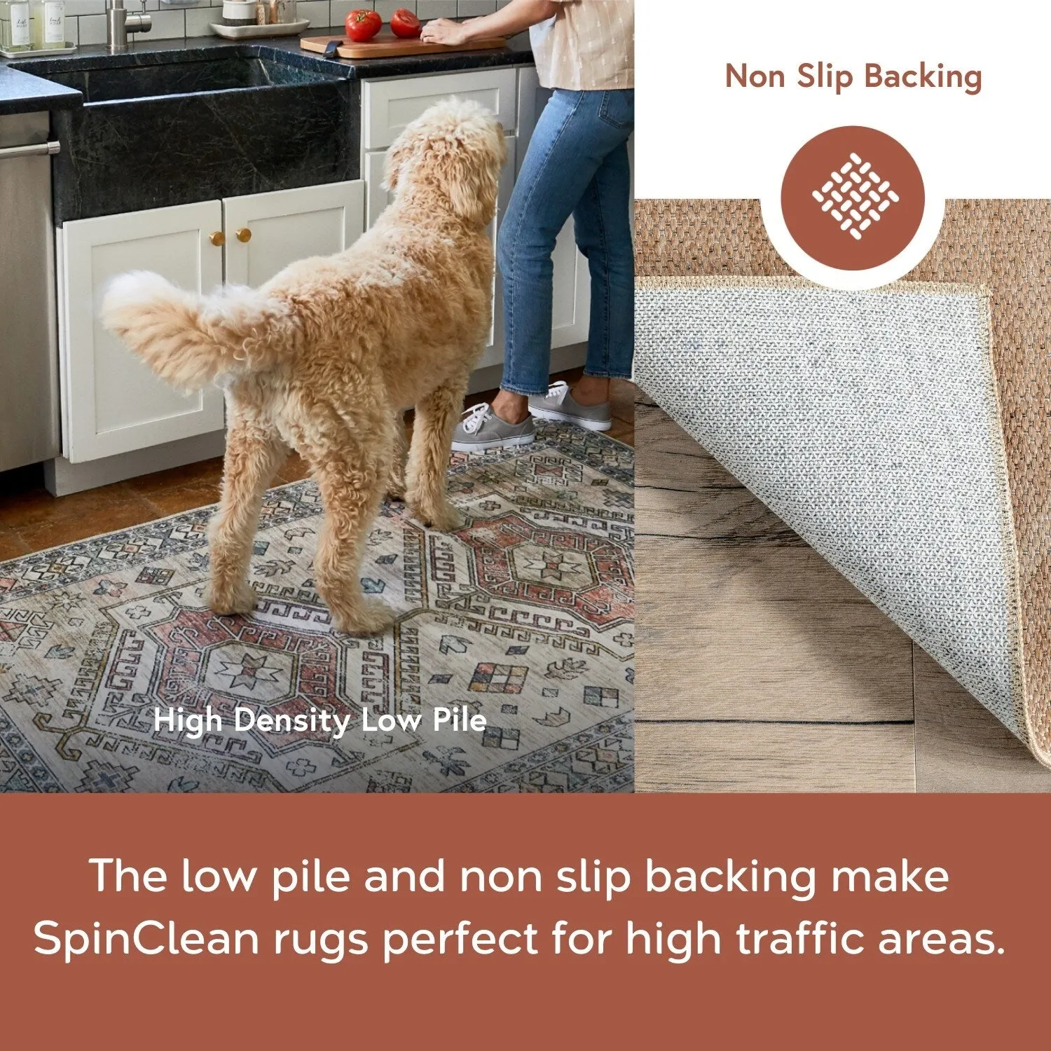 Nuloom Billy SpinClean Diamond Easy-Jute Machine Washable Area Rug