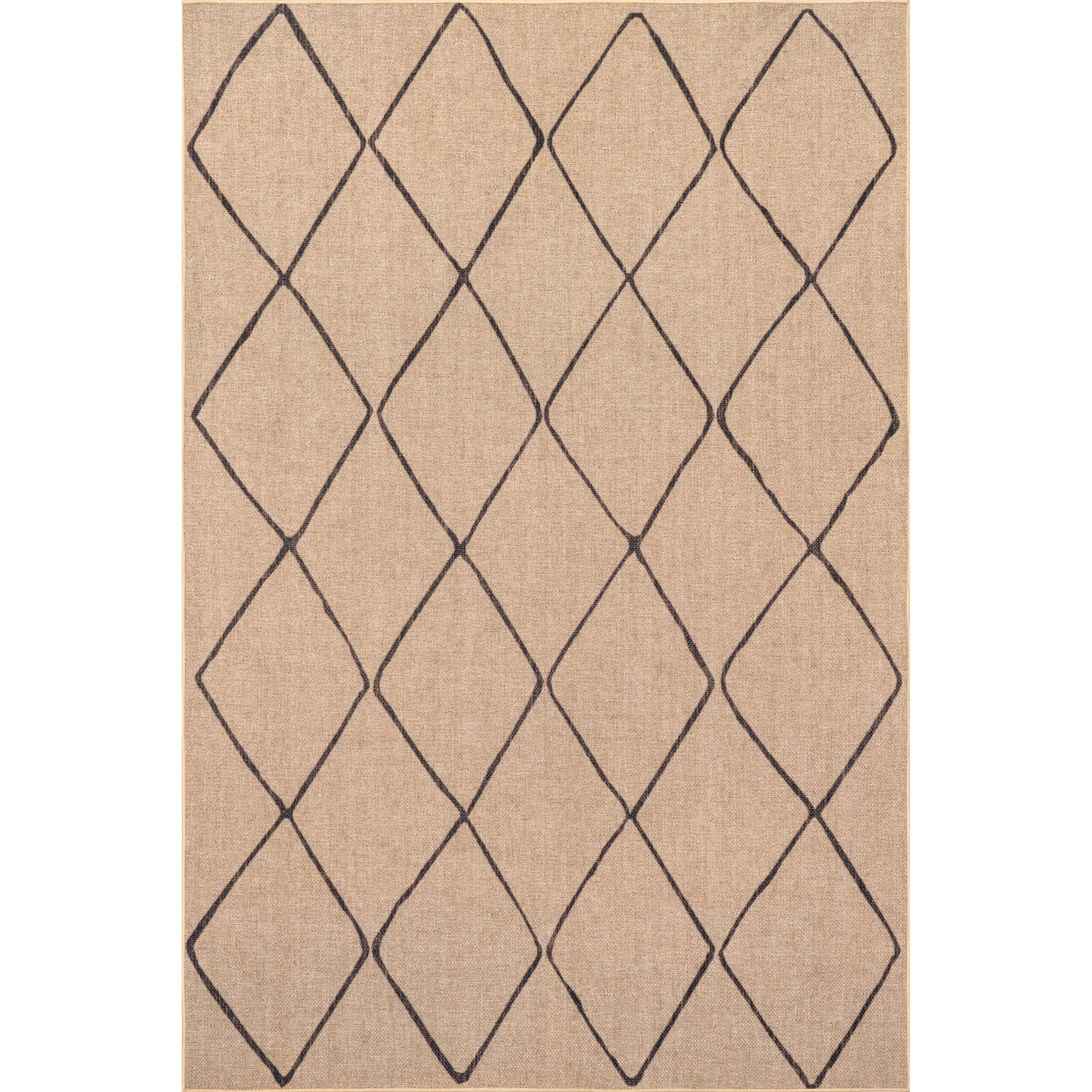 Nuloom Billy SpinClean Diamond Easy-Jute Machine Washable Area Rug