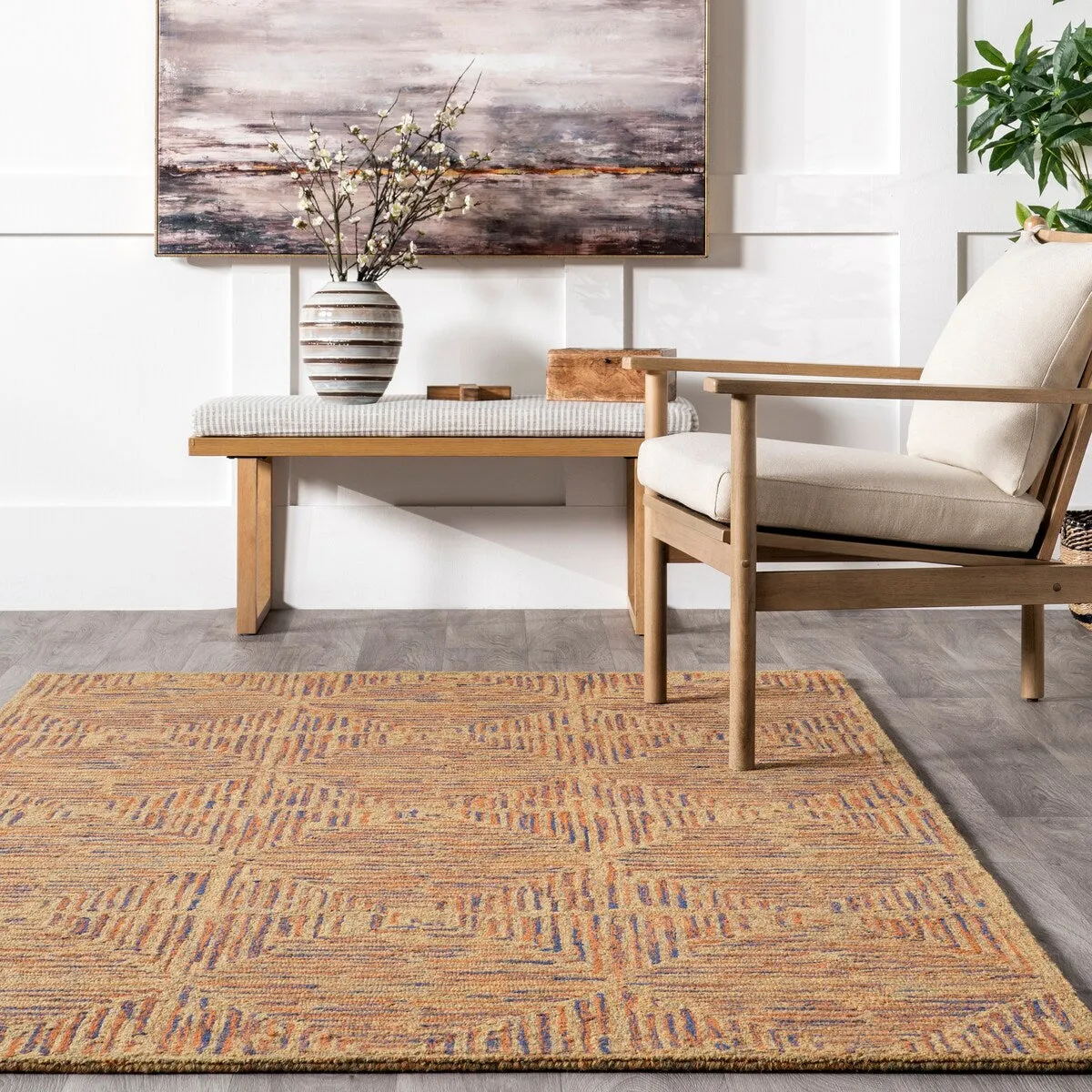 Nuloom Delanie Geometric Trellis Wool Area Rug