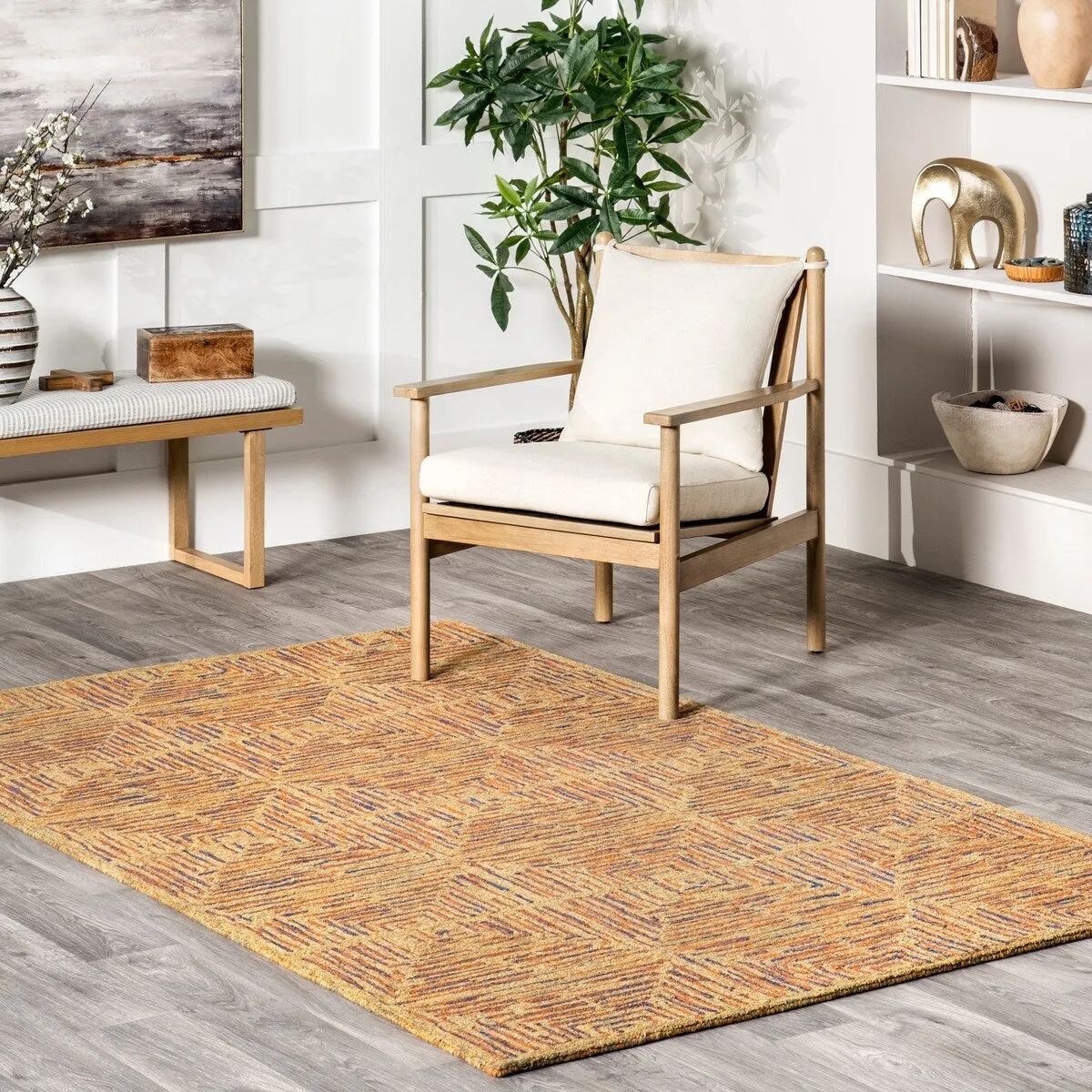 Nuloom Delanie Geometric Trellis Wool Area Rug