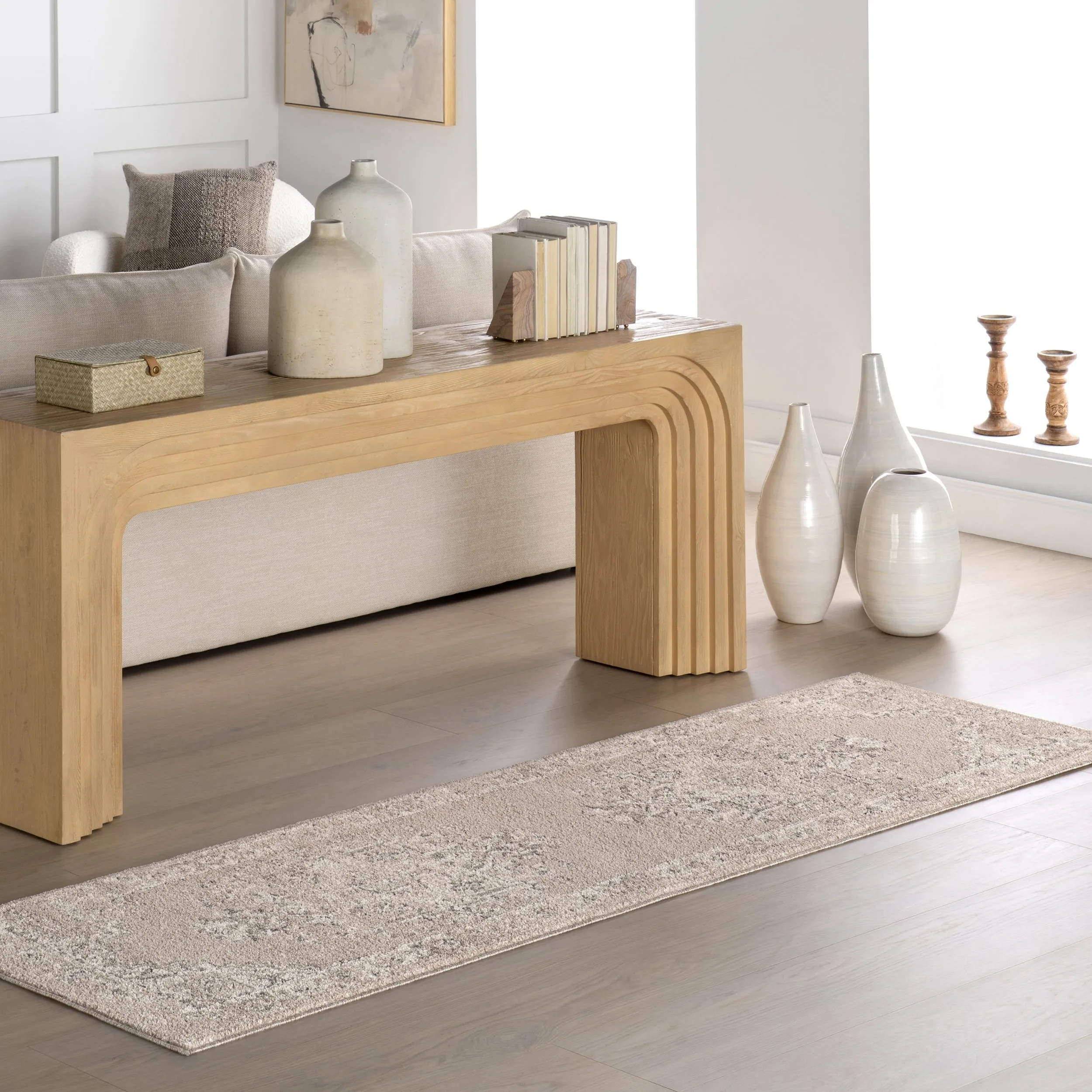Nuloom Gena Distressed Transitional Medallion Area Rug