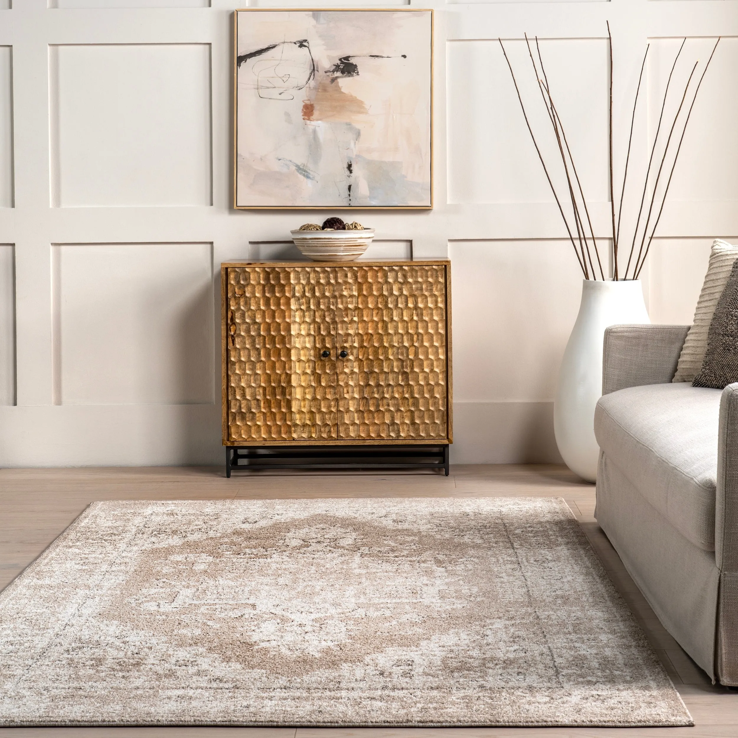 Nuloom Gena Distressed Transitional Medallion Area Rug