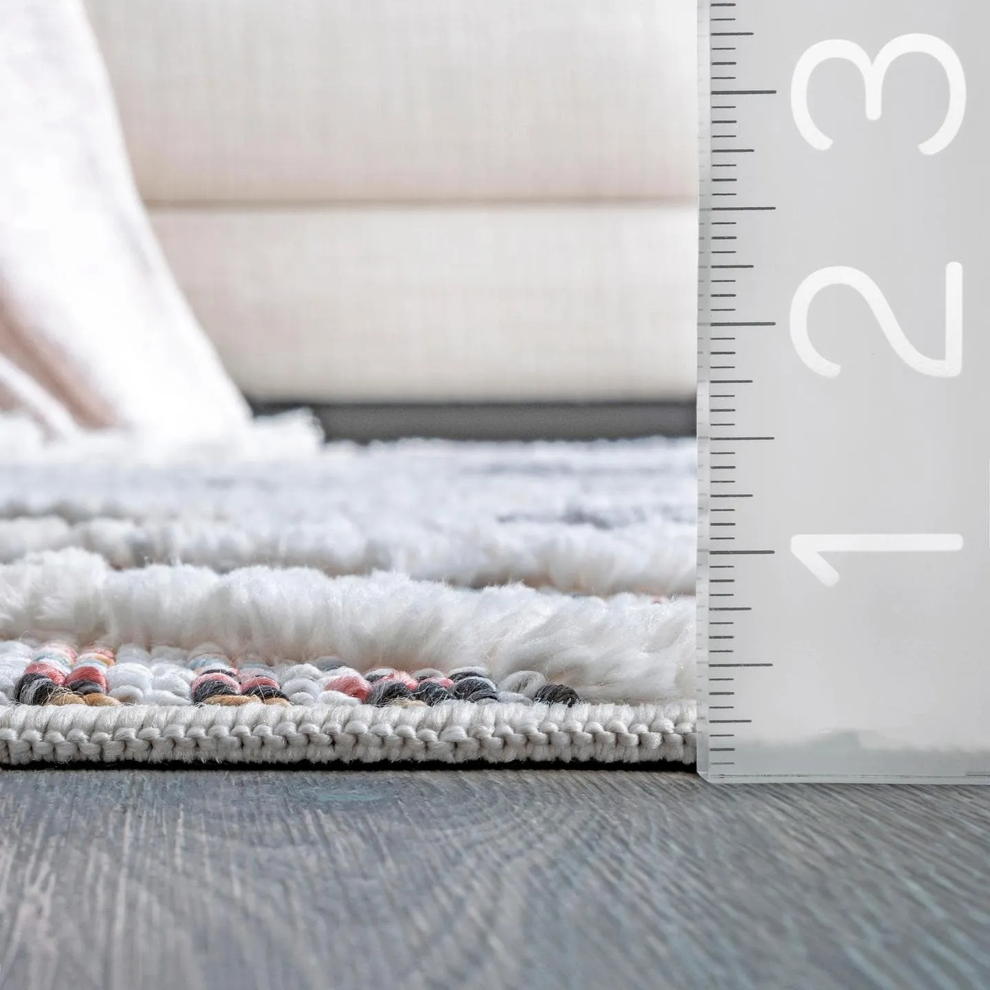 Nuloom Journey Shaggy Checkered Tiles Tassel Area Rug