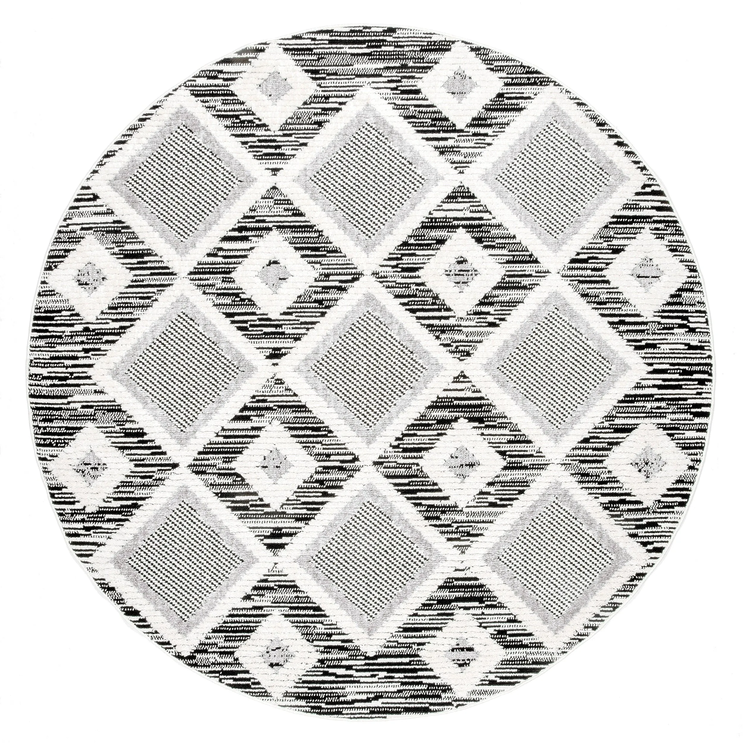 Nuloom Journey Shaggy Checkered Tiles Tassel Area Rug