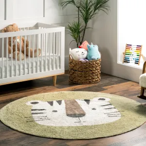 Nuloom Lumi SpinClean Tiger Kids Machine Washable Area Rug