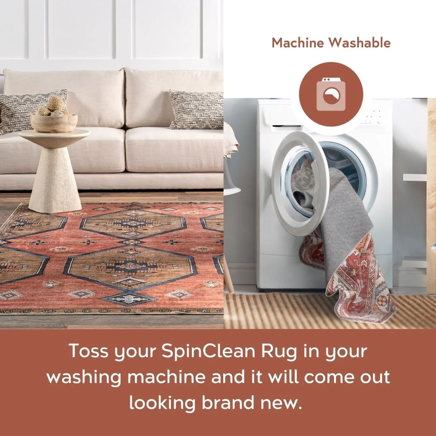 Nuloom Lumi SpinClean Tiger Kids Machine Washable Area Rug