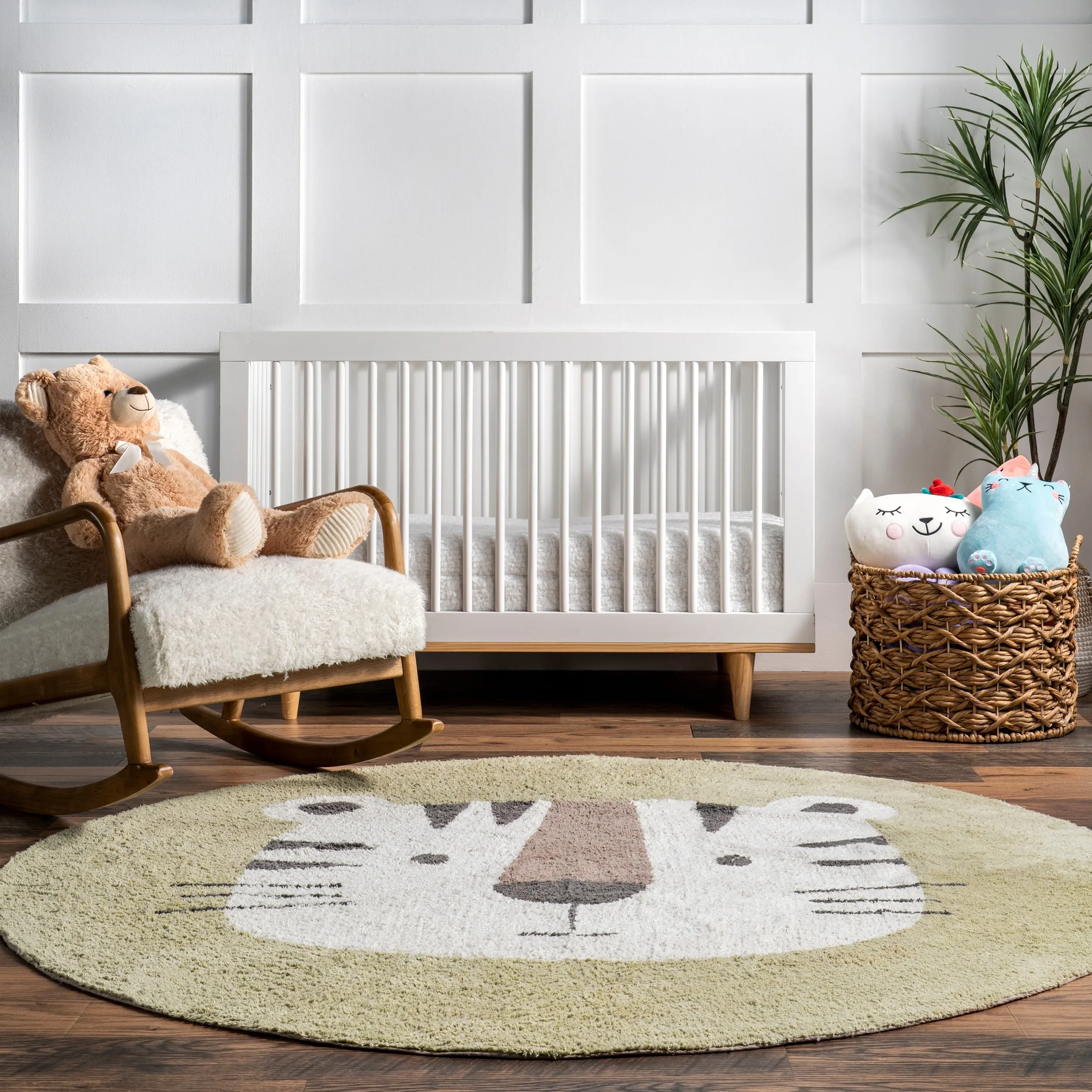 Nuloom Lumi SpinClean Tiger Kids Machine Washable Area Rug