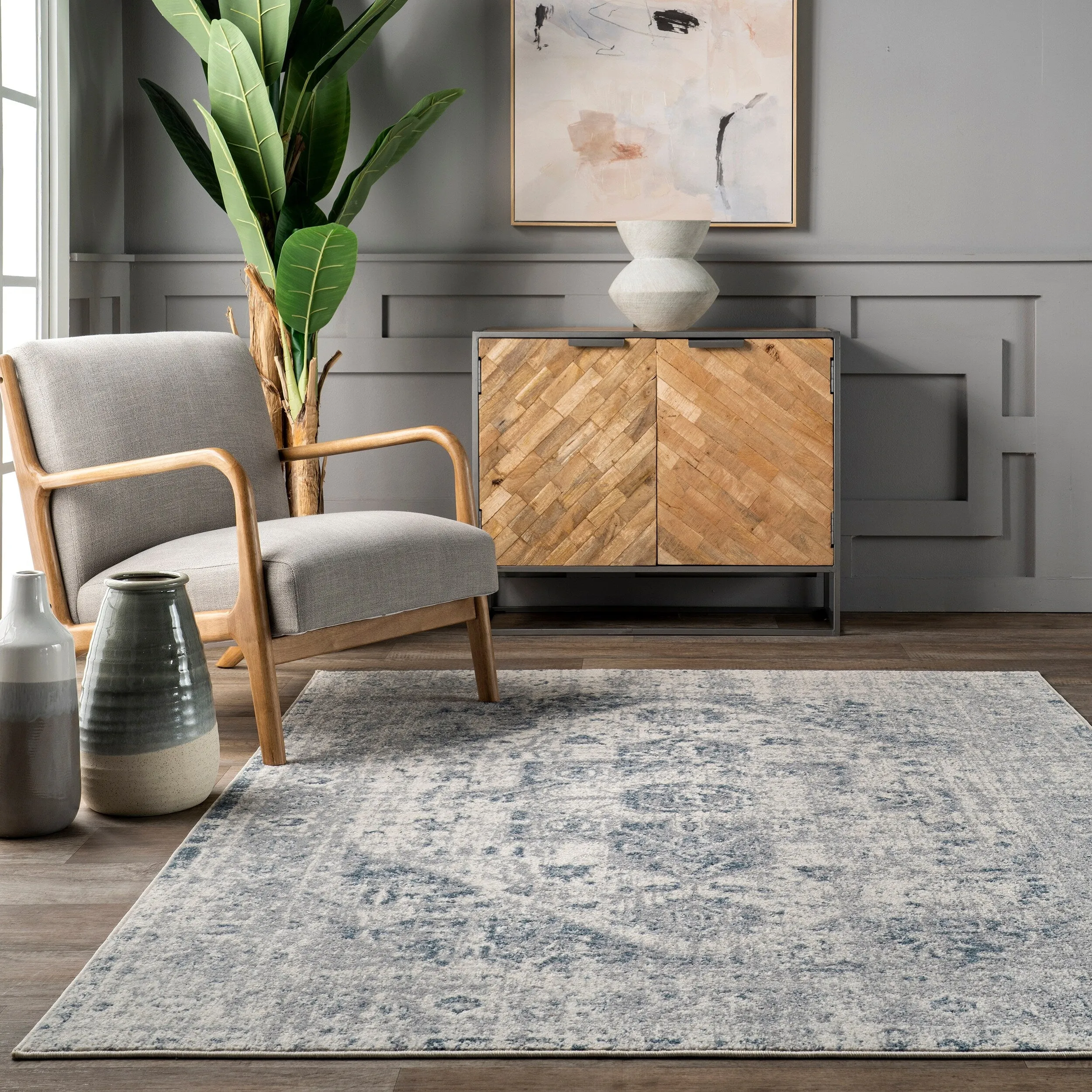 Nuloom Sofia Faded Persian Medallion Area Rug