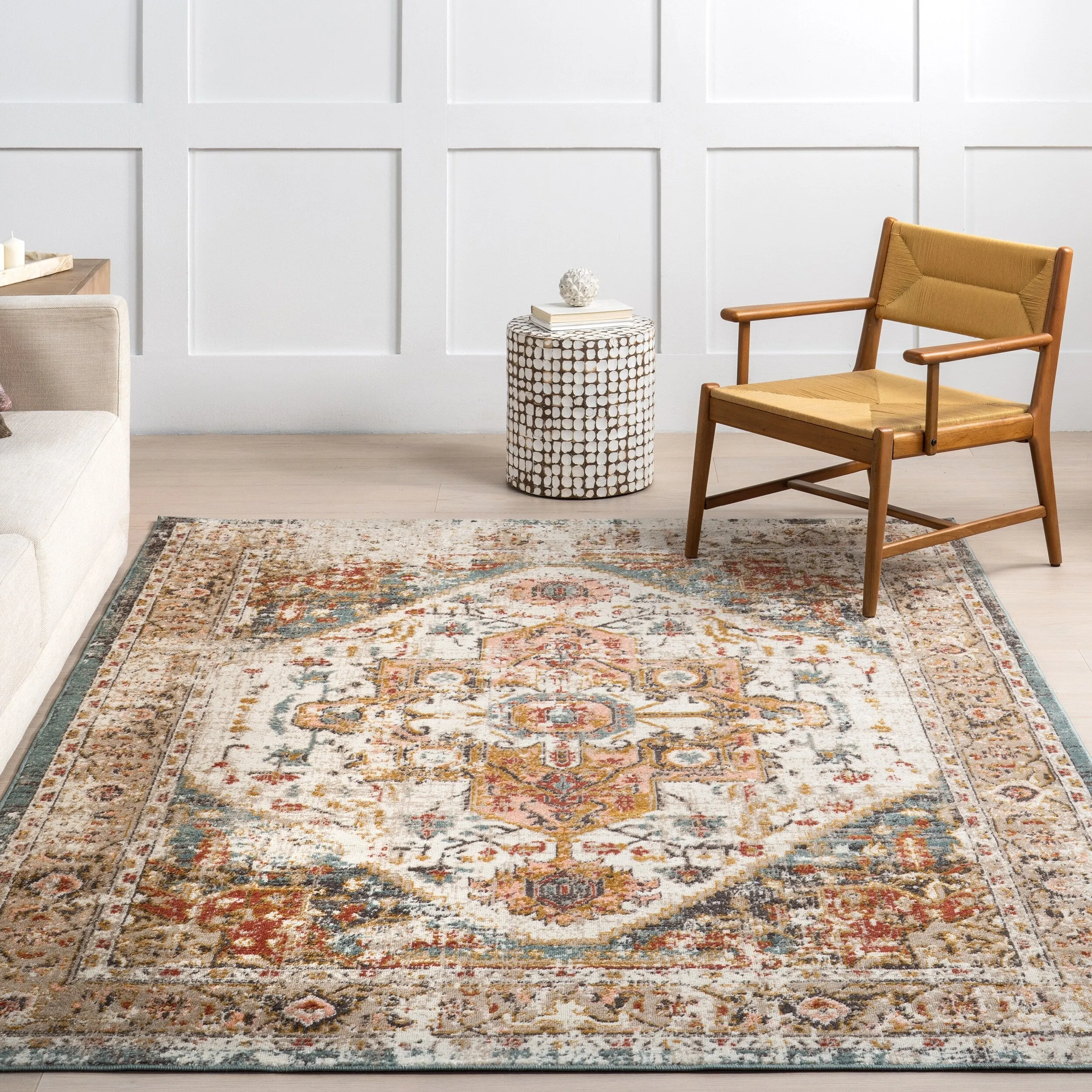 Nuloom Sofia Faded Persian Medallion Area Rug