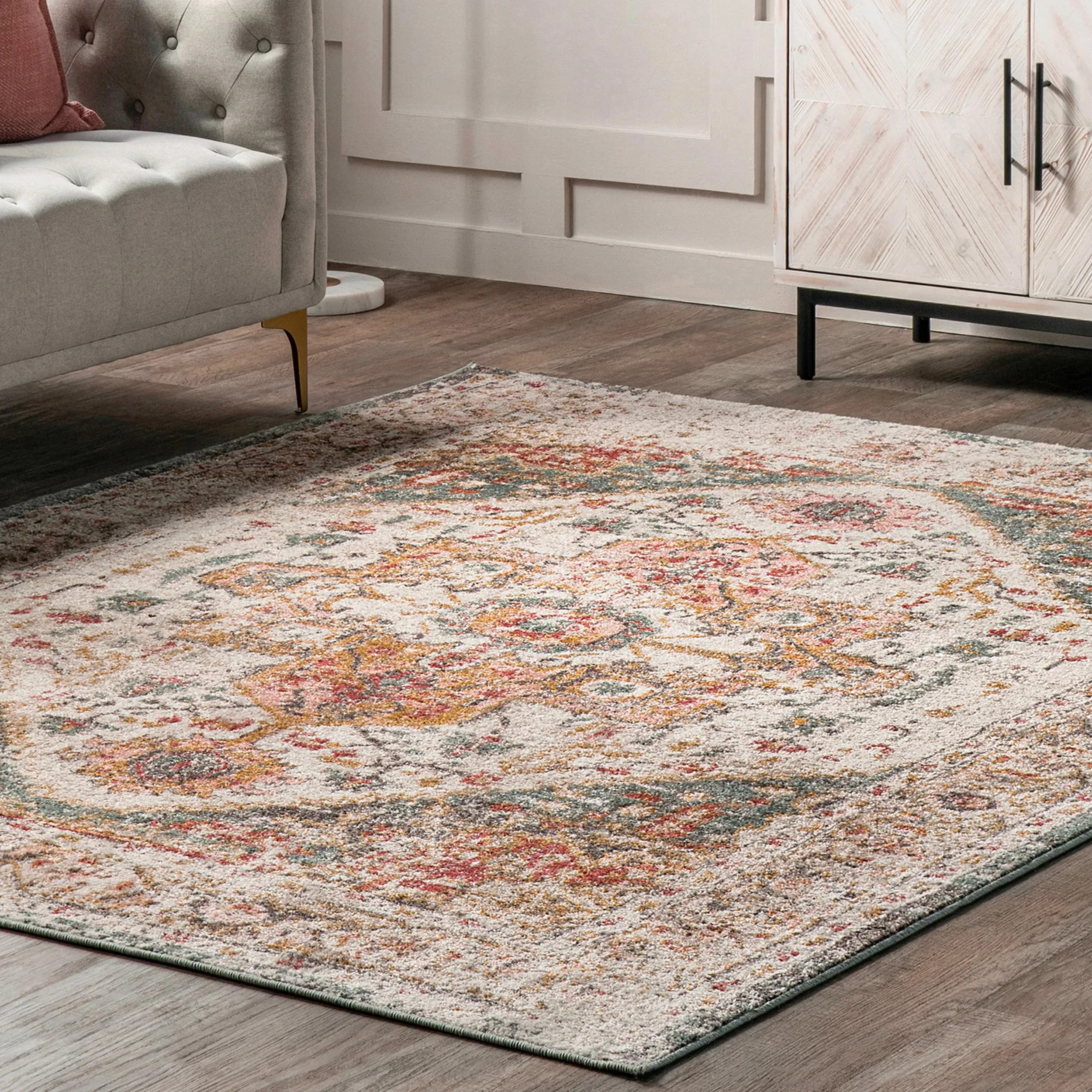 Nuloom Sofia Faded Persian Medallion Area Rug