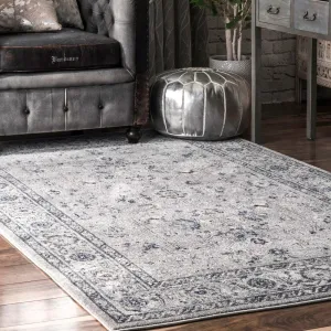 Nuloom Traditional Antique Lavish Versaille Blooming Fantasy Faded Frame Area Rug