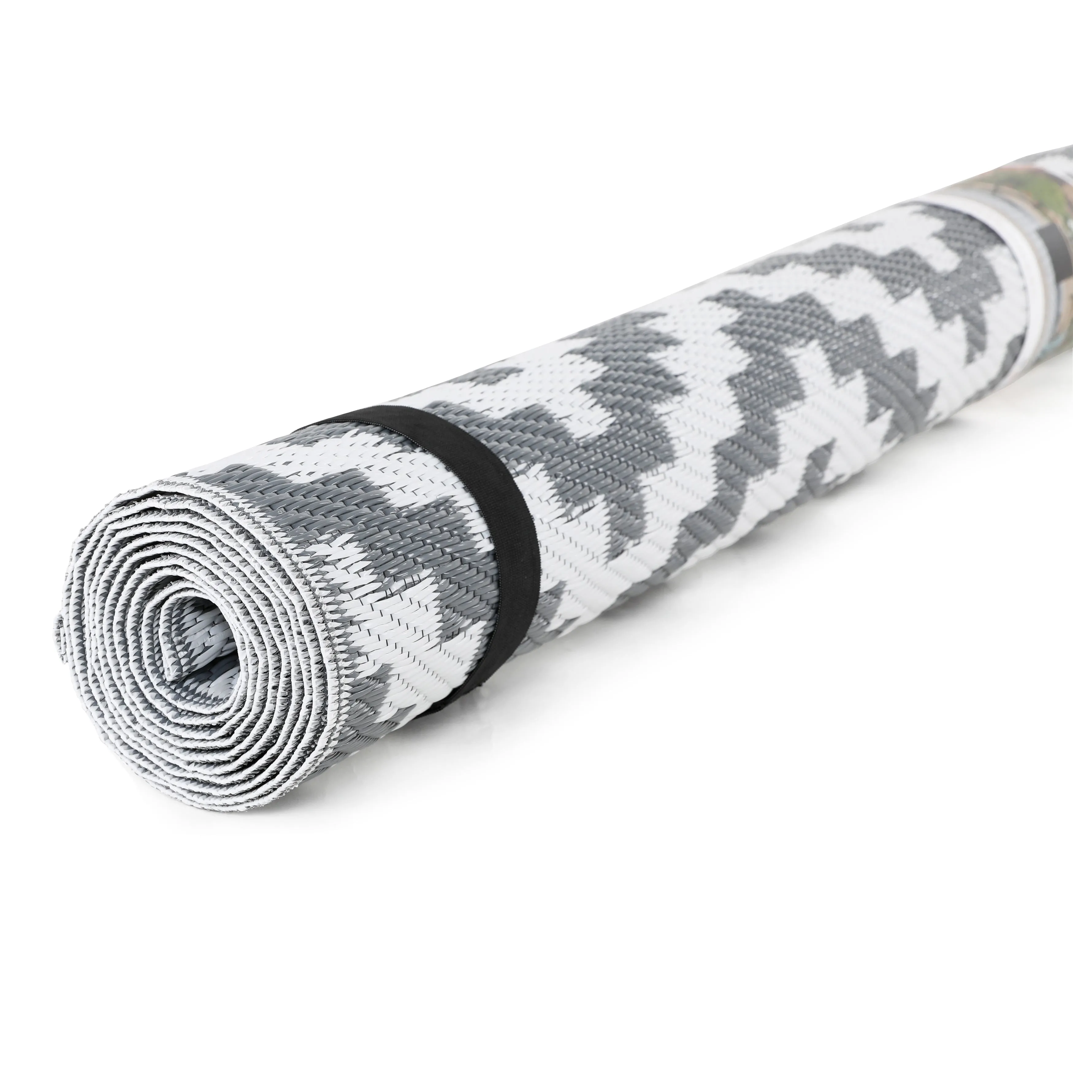 Nuu Garden Outdoor Reversible Rug. Rectangular Foldable Mat. Camping. RV. Gray & White Color