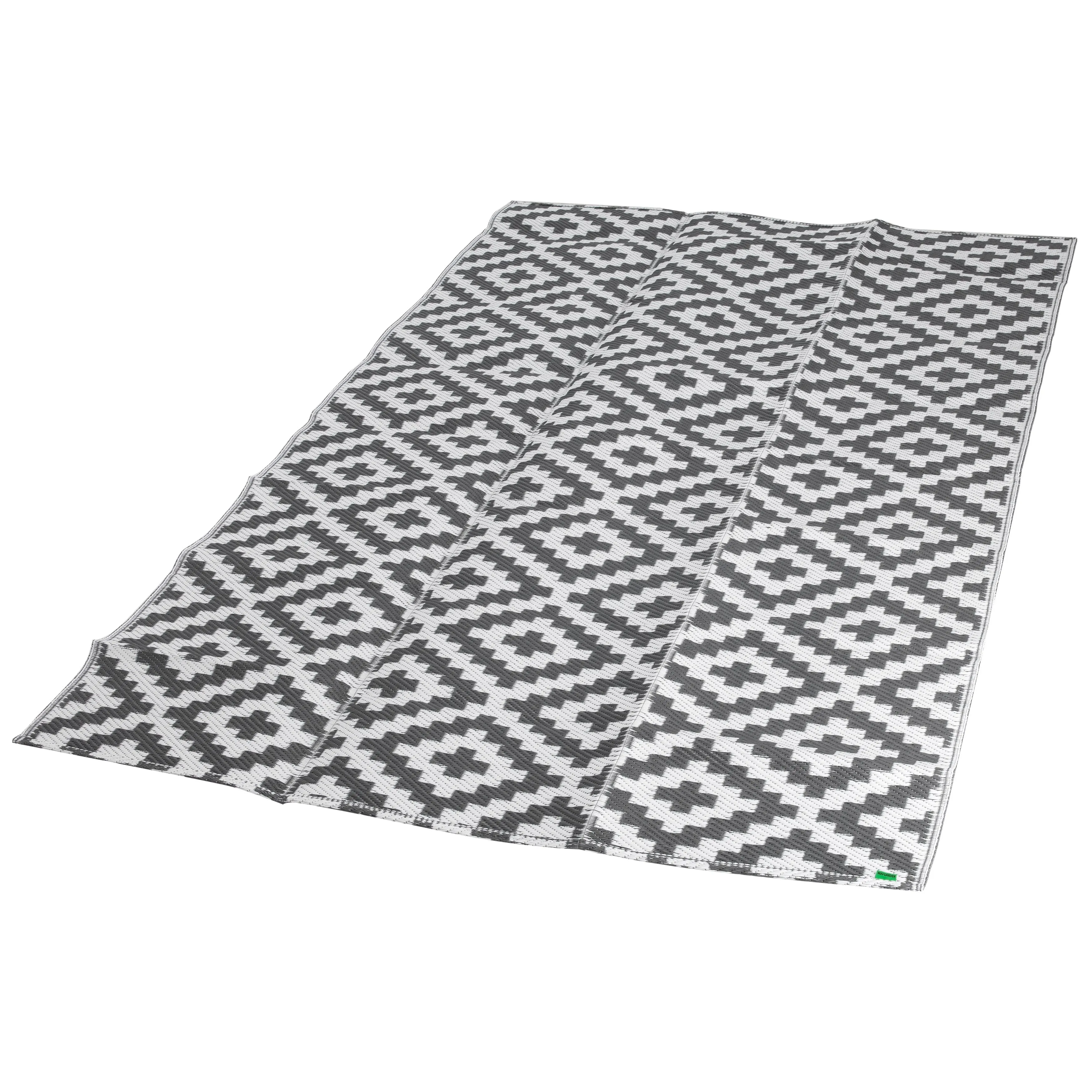 Nuu Garden Outdoor Reversible Rug. Rectangular Foldable Mat. Camping. RV. Gray & White Color