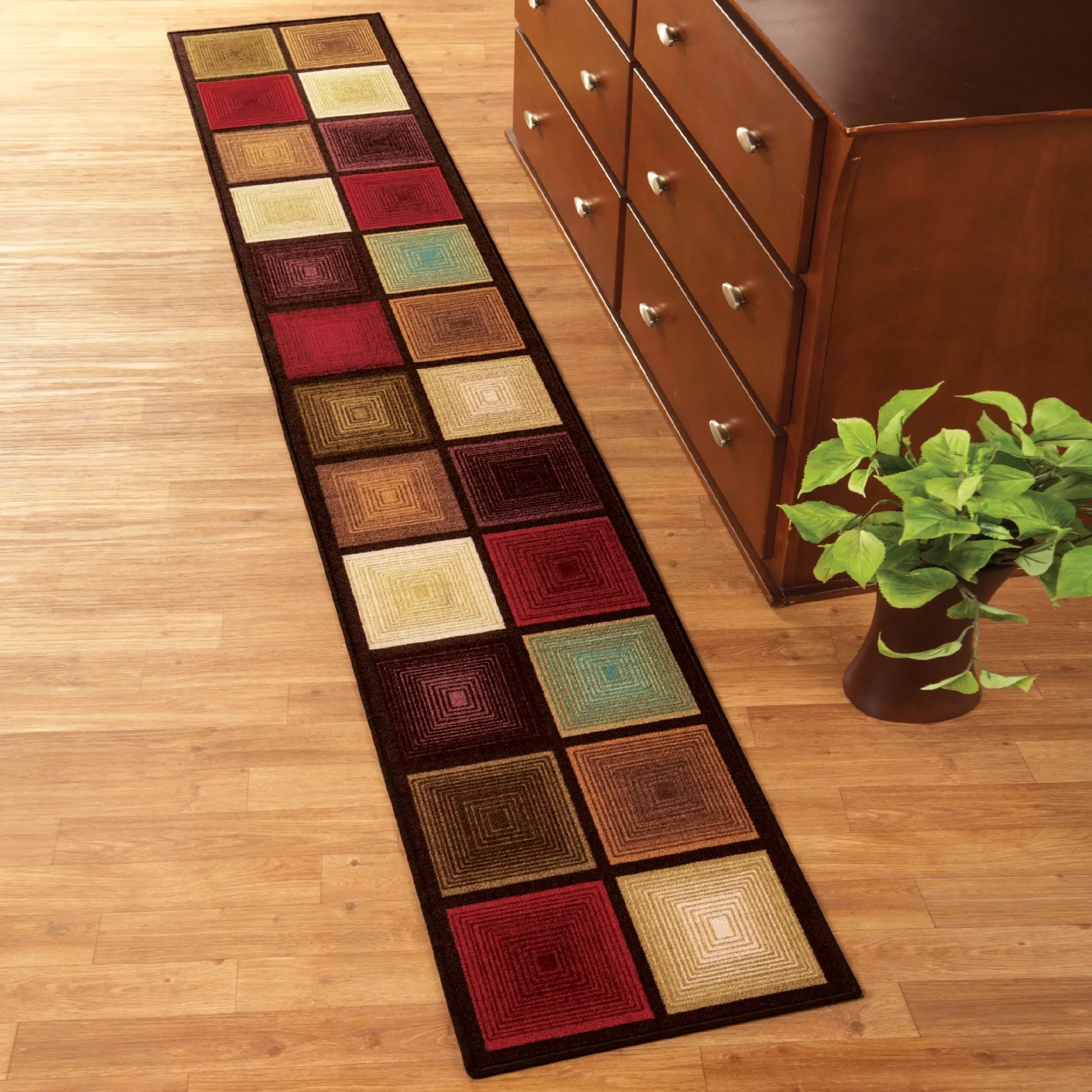 Optic Squares Extra Long Runner