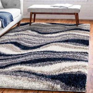 Orian Rugs Cotton Tail Agate Blue Abstract Stain Resistant Area Rug