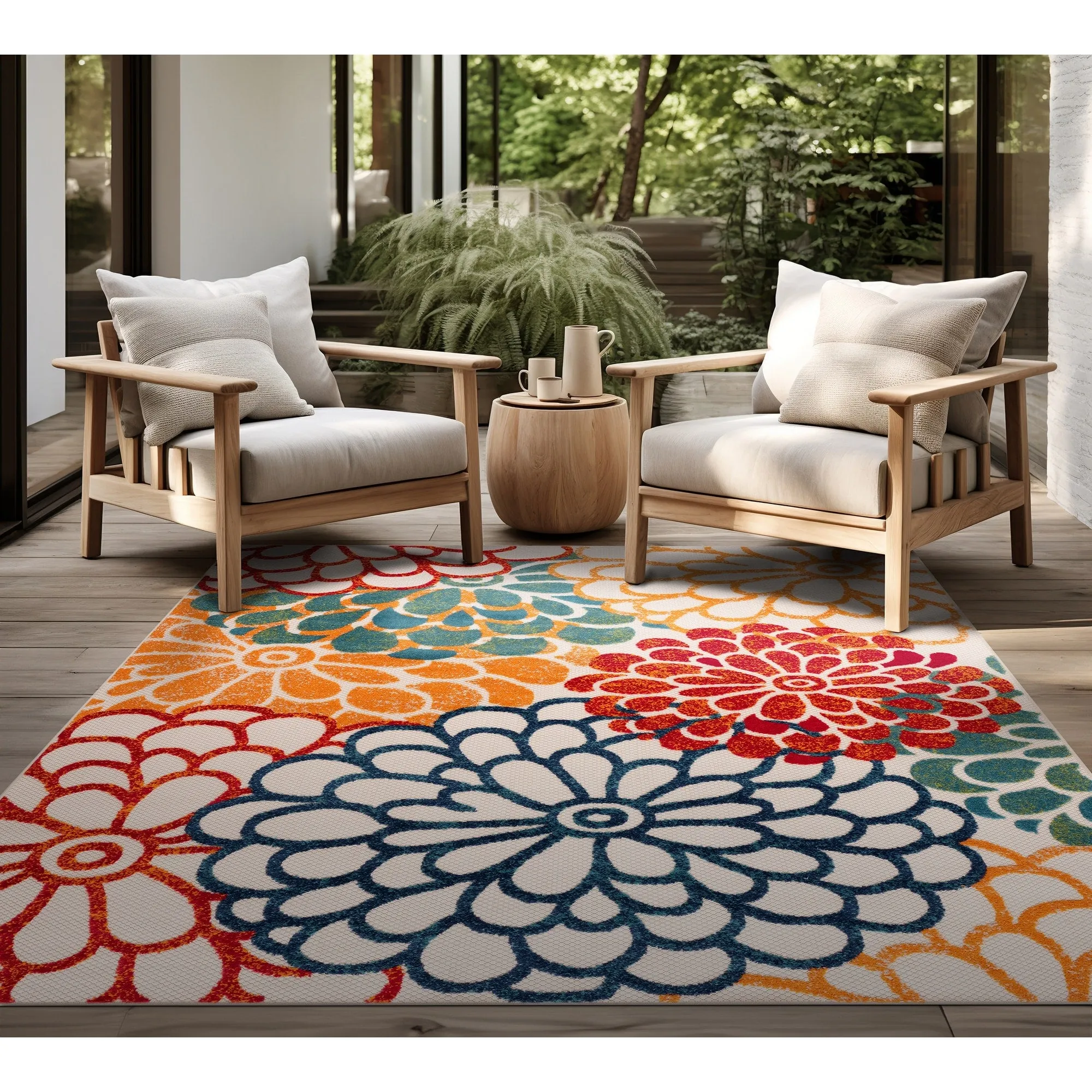 Origin Coastal Floral Indoor/Outdoor Area Rug