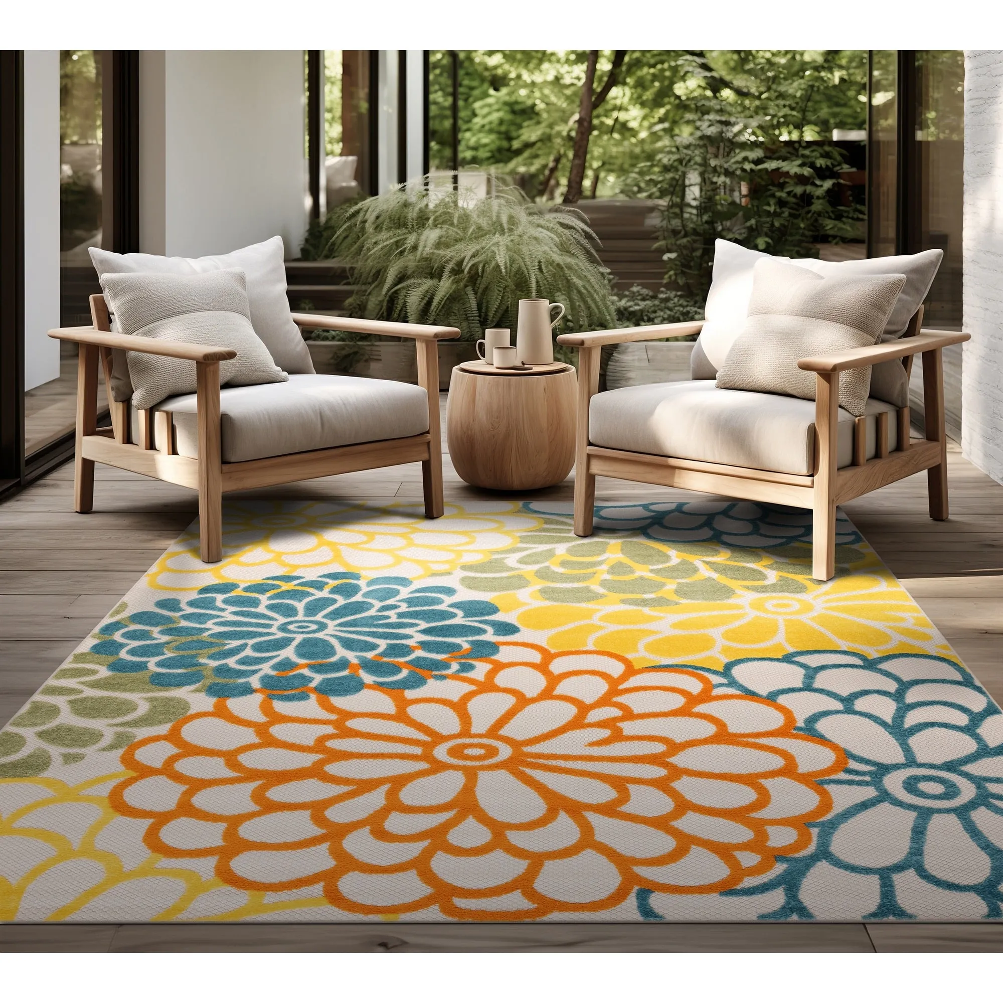 Origin Coastal Floral Indoor/Outdoor Area Rug