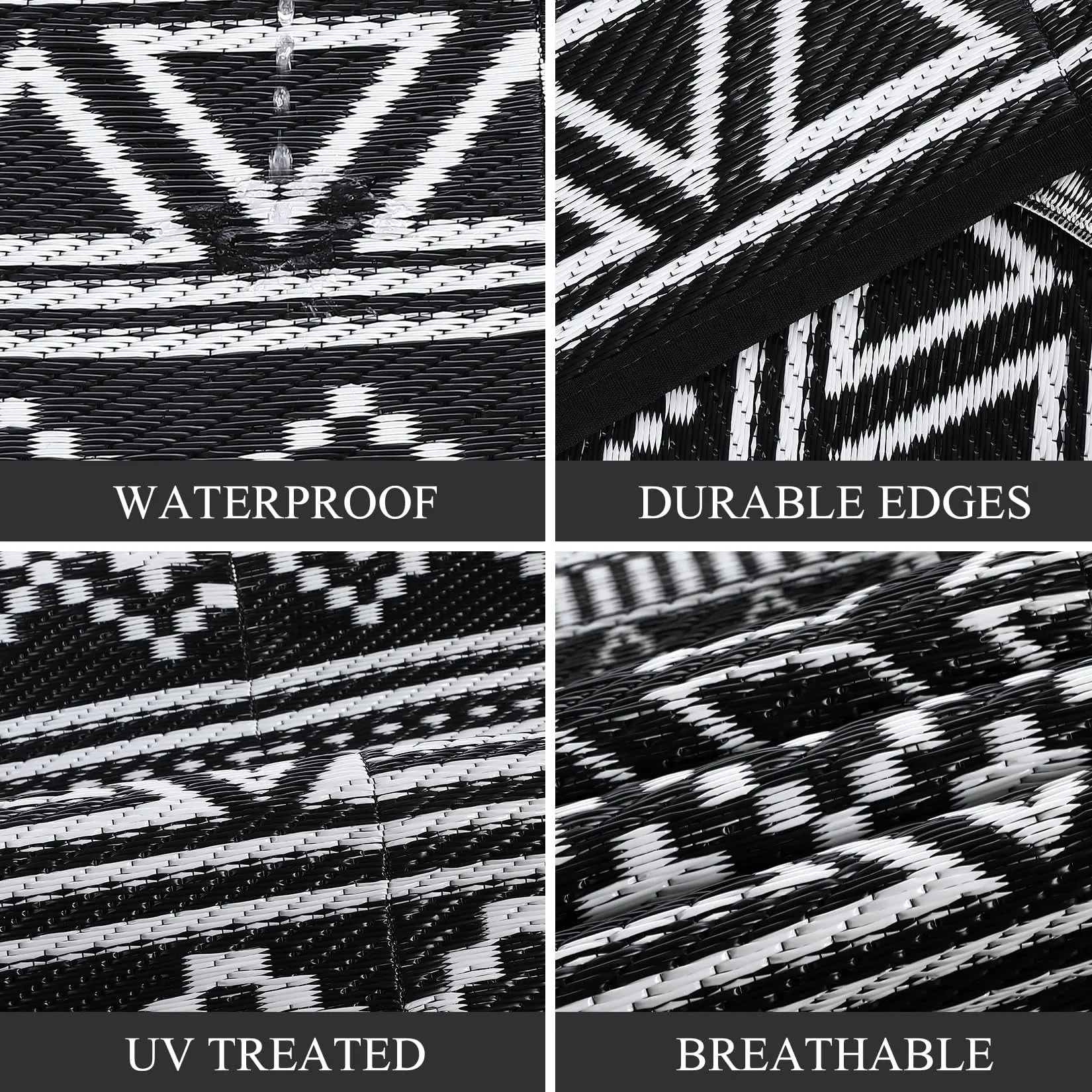 Outdoor Reversible Patio Rug for Balcony