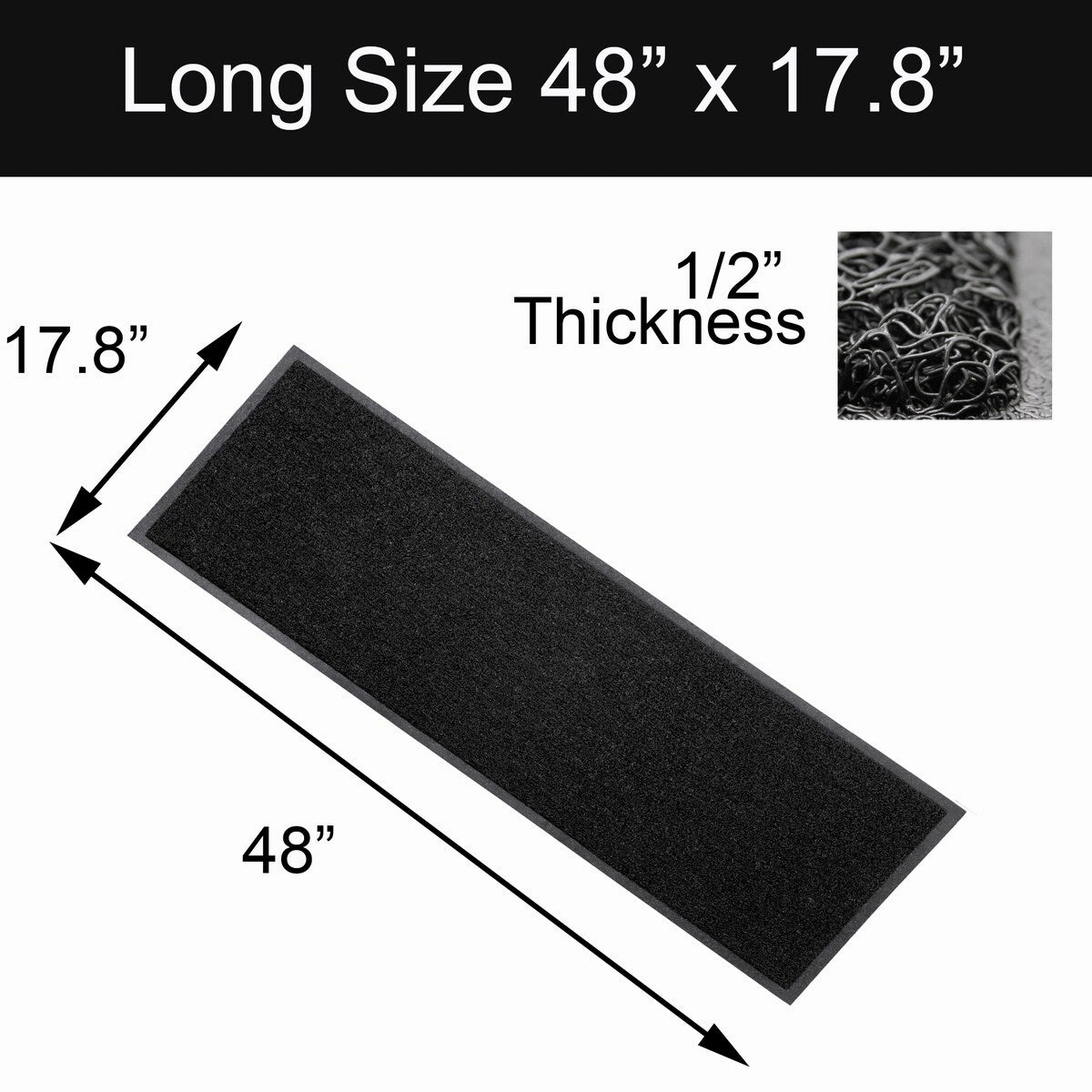 Outdoor Runner Mat Scraper Front Door Mat Recycled PVC 48x18