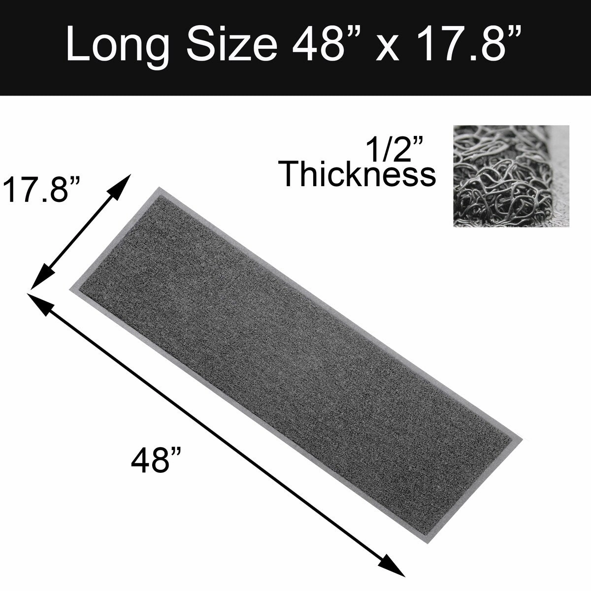 Outdoor Runner Mat Scraper Front Door Mat Recycled PVC 48x18