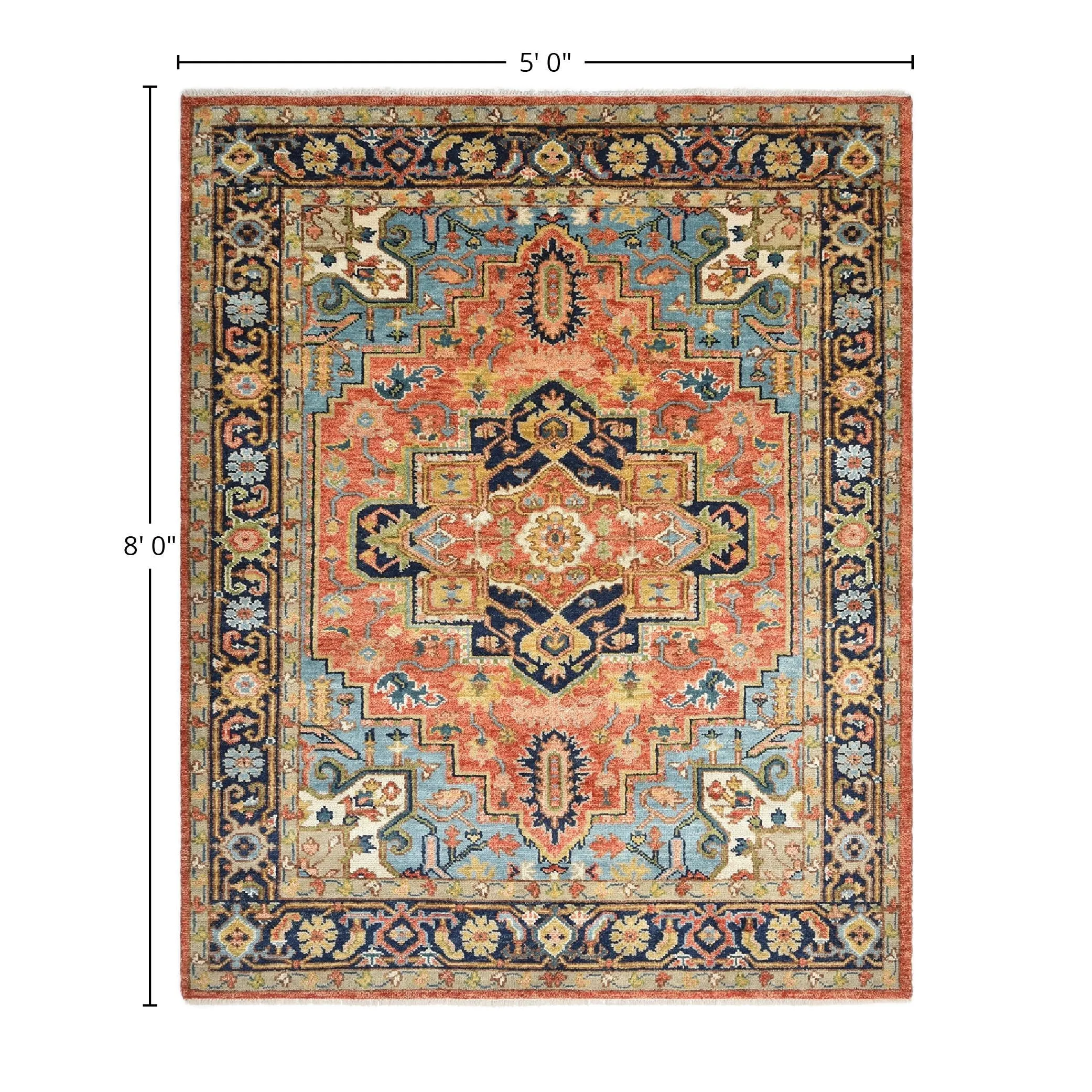 Overton Handmade Traditional Floral Area Rug