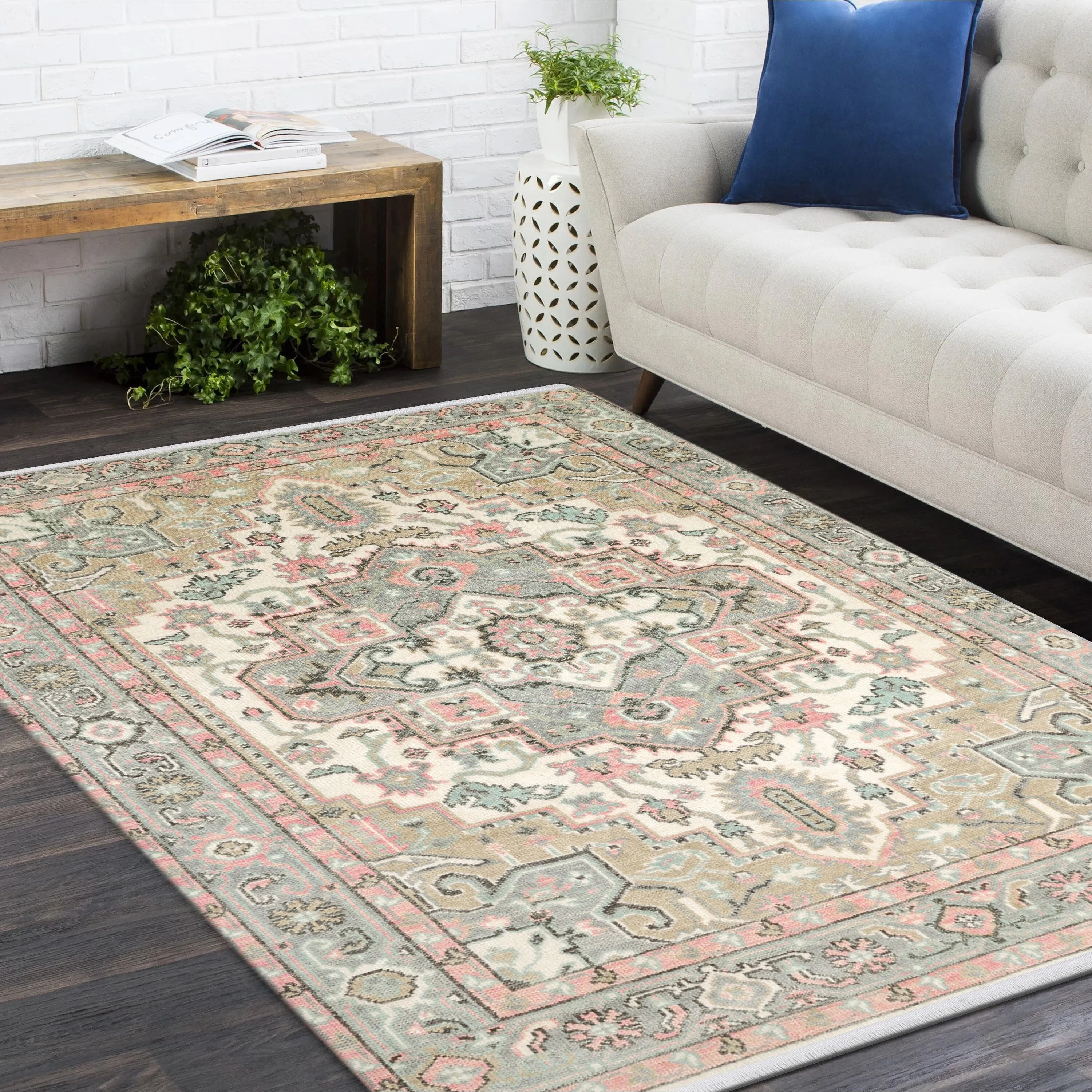 Overton Handmade Traditional Floral Area Rug