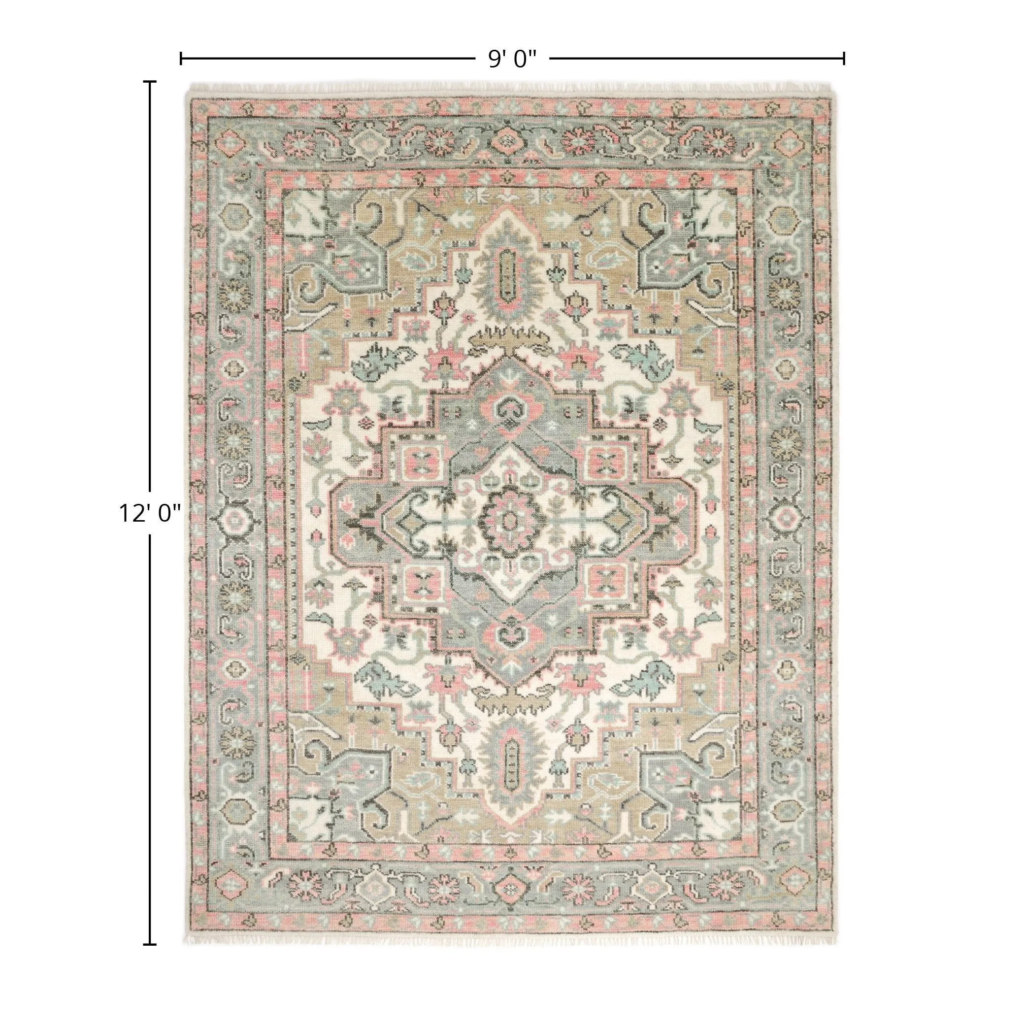 Overton Handmade Traditional Floral Area Rug