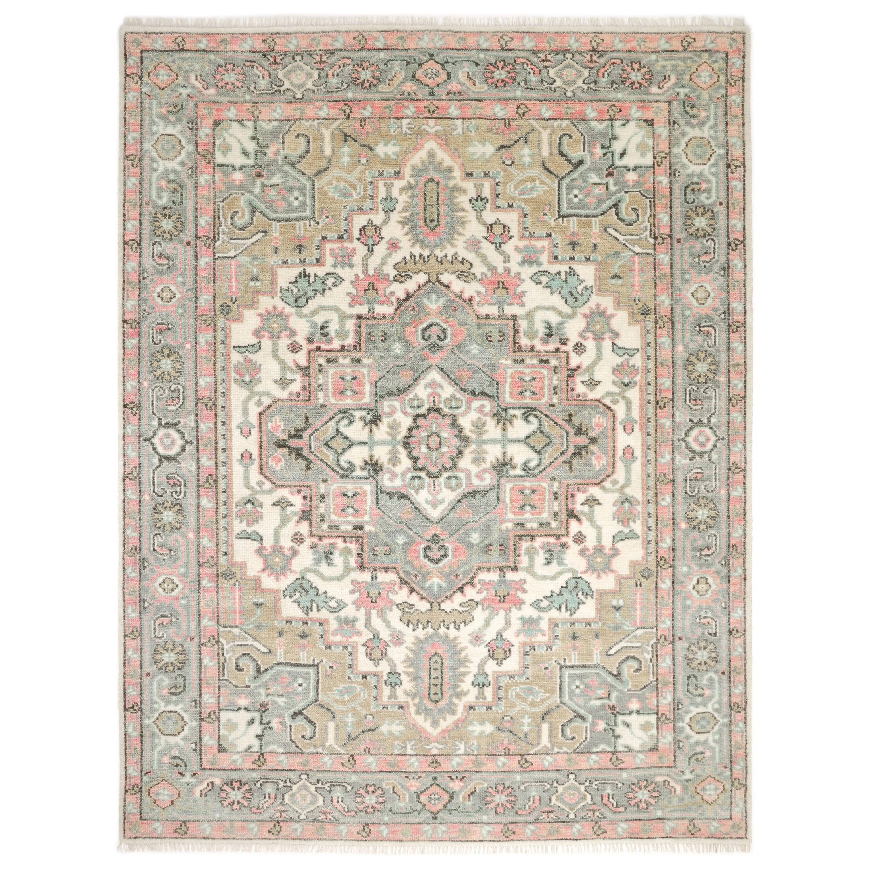 Overton Handmade Traditional Floral Area Rug