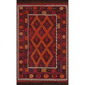 Pasargad Home Kilim Reversible Wool Multicolor Area Rug - 6' 4'' X 10' 6''