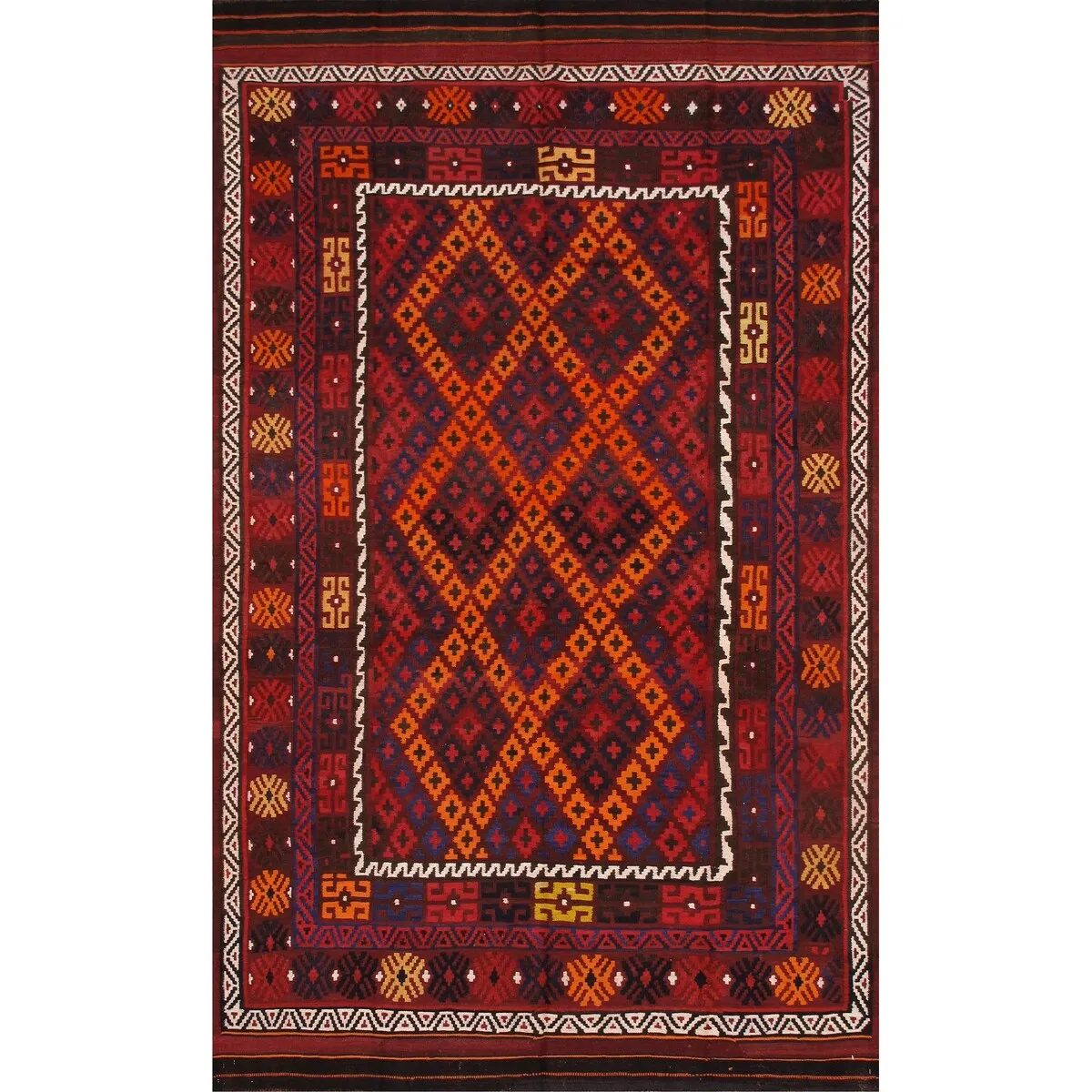 Pasargad Home Kilim Reversible Wool Multicolor Area Rug - 6' 4'' X 10' 6''