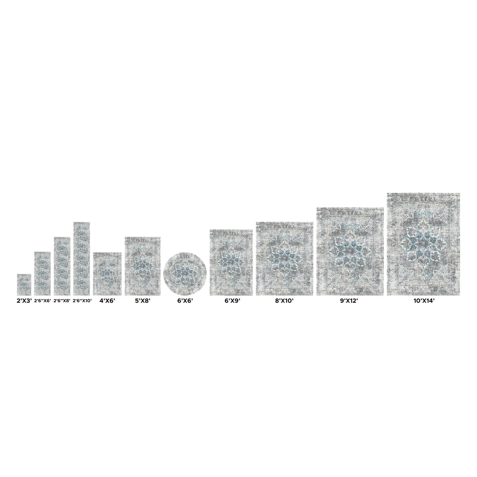Pasargad Home Turkish Efes Design L. Grey Floral Area Rug