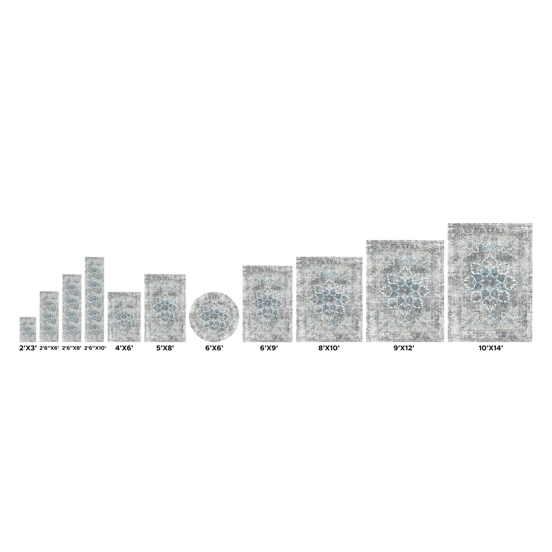 Pasargad Home Turkish Efes Design L. Grey Floral Area Rug