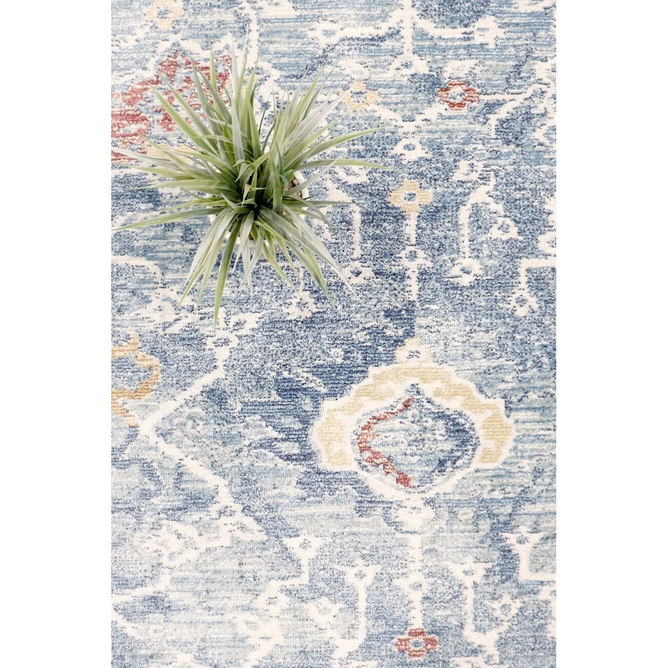 Pasargad Home Turkish Heritage Geometric L.Blue/Beige Area Rug