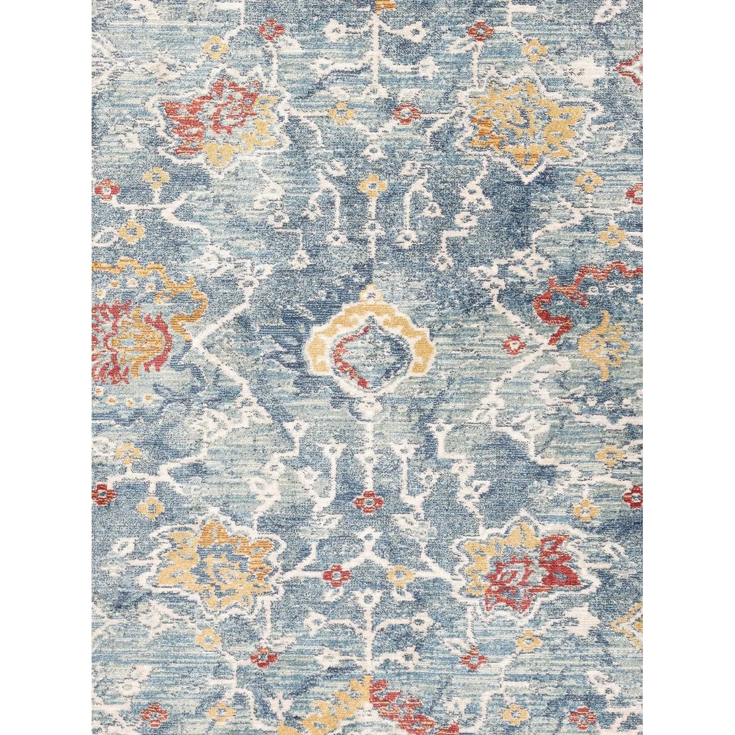 Pasargad Home Turkish Heritage Geometric L.Blue/Beige Area Rug