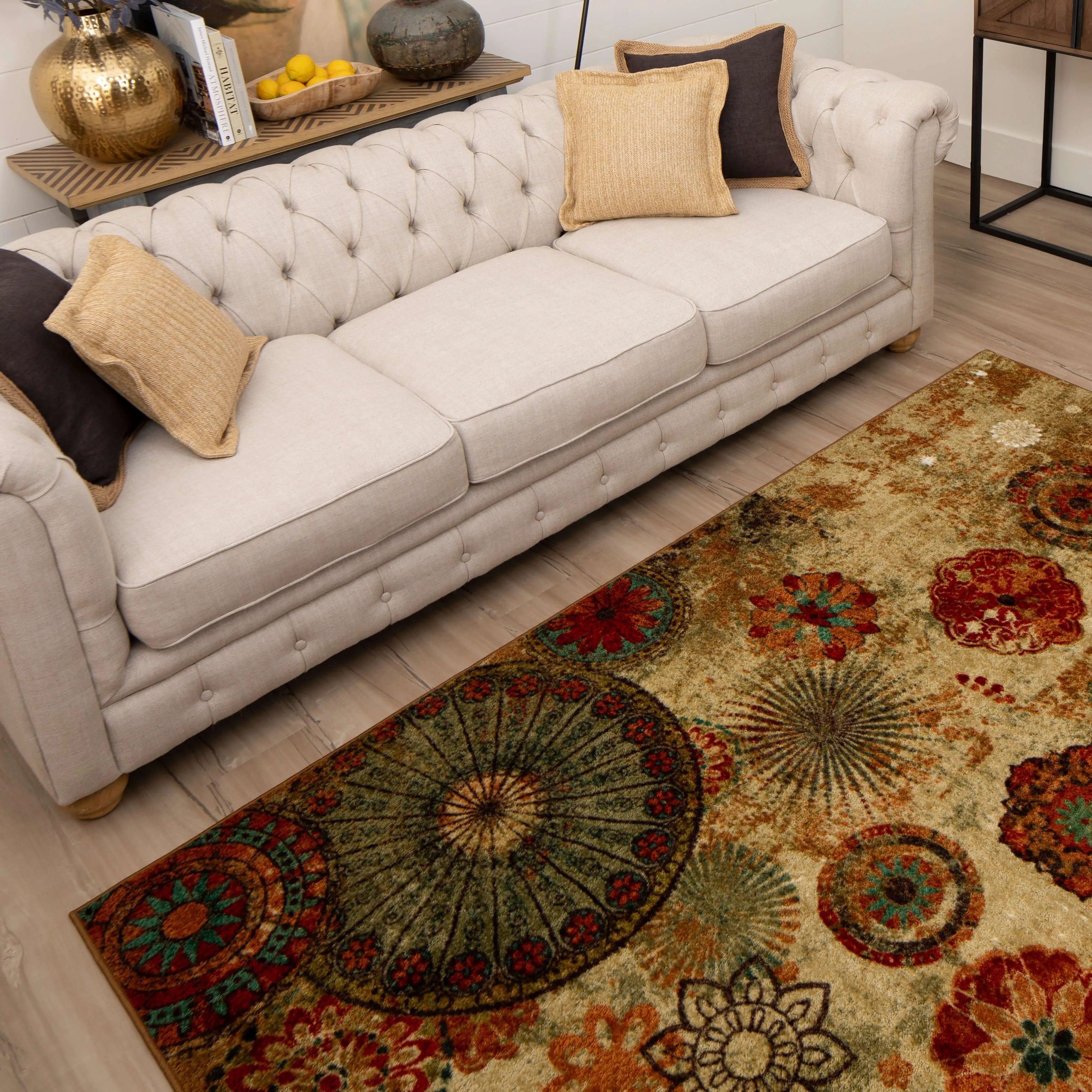 Porch & Den Bexley Floral Medallion Area Rug