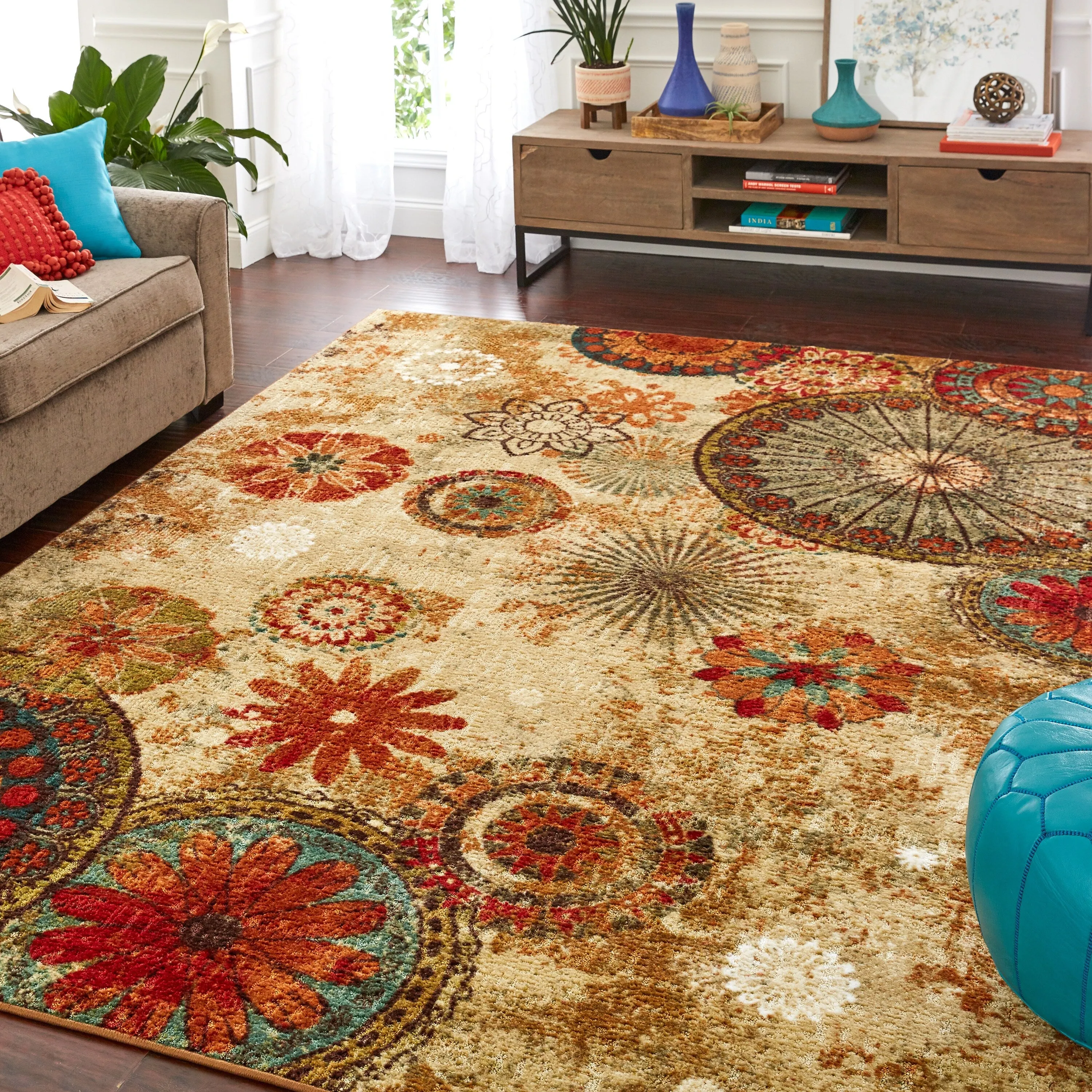 Porch & Den Bexley Floral Medallion Area Rug