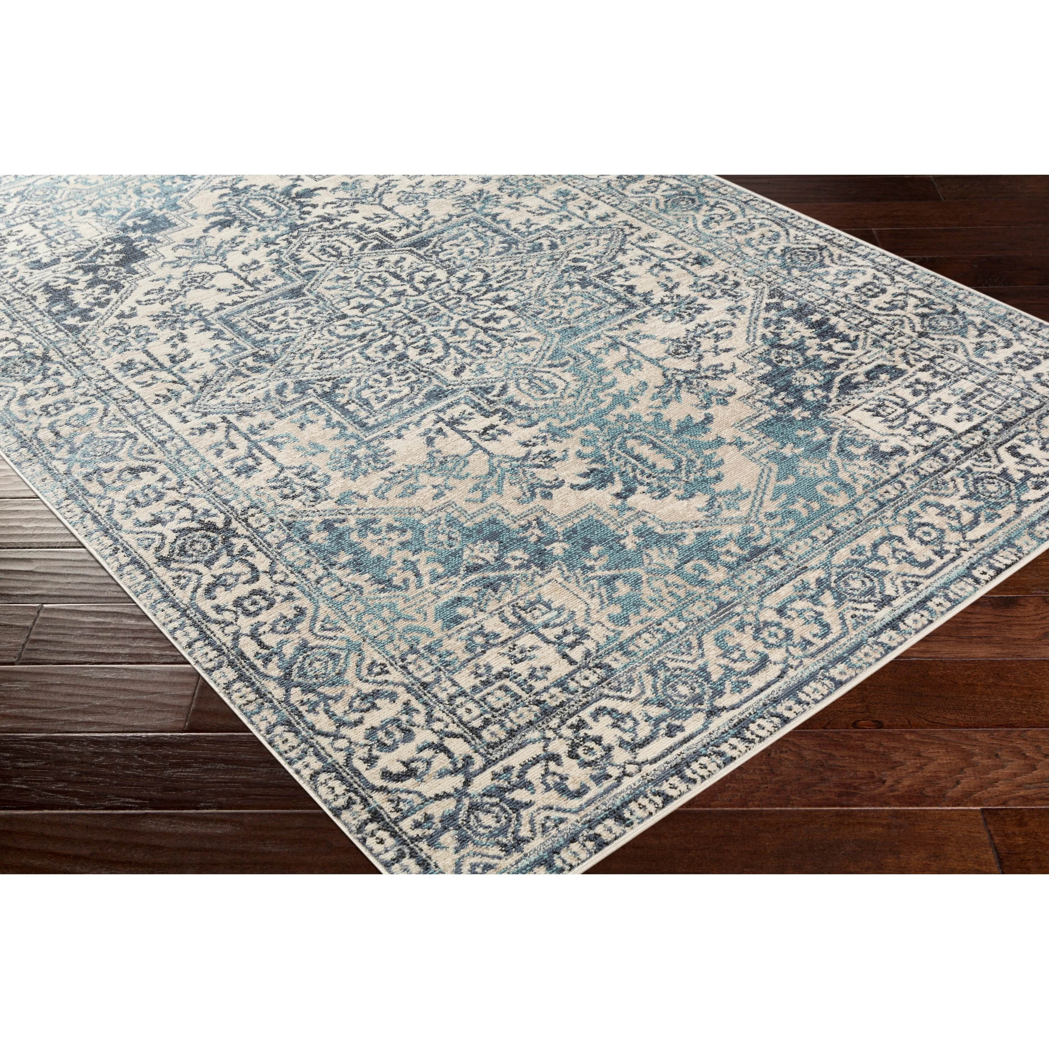 Porch & Den Estuary Traditional Distressed Medallion Area Rug