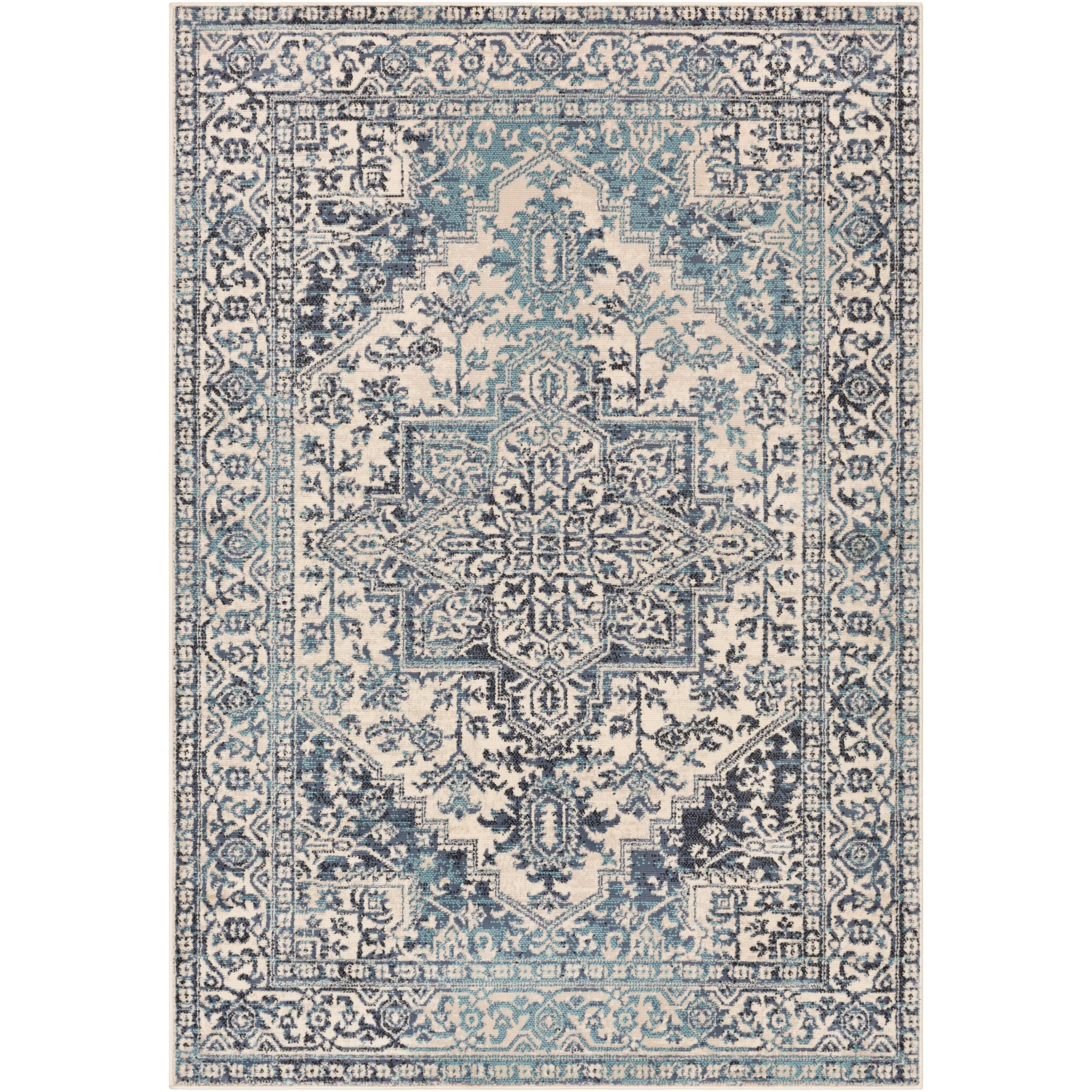 Porch & Den Estuary Traditional Distressed Medallion Area Rug