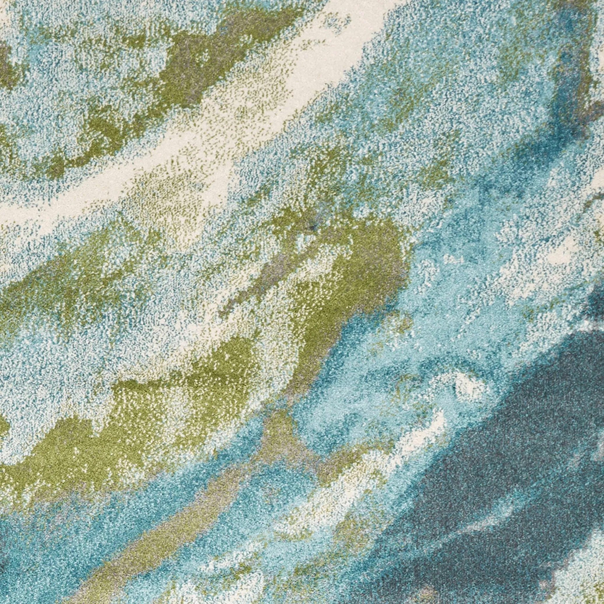 Porch & Den Hamlet Teal Abstract Marbled Rug