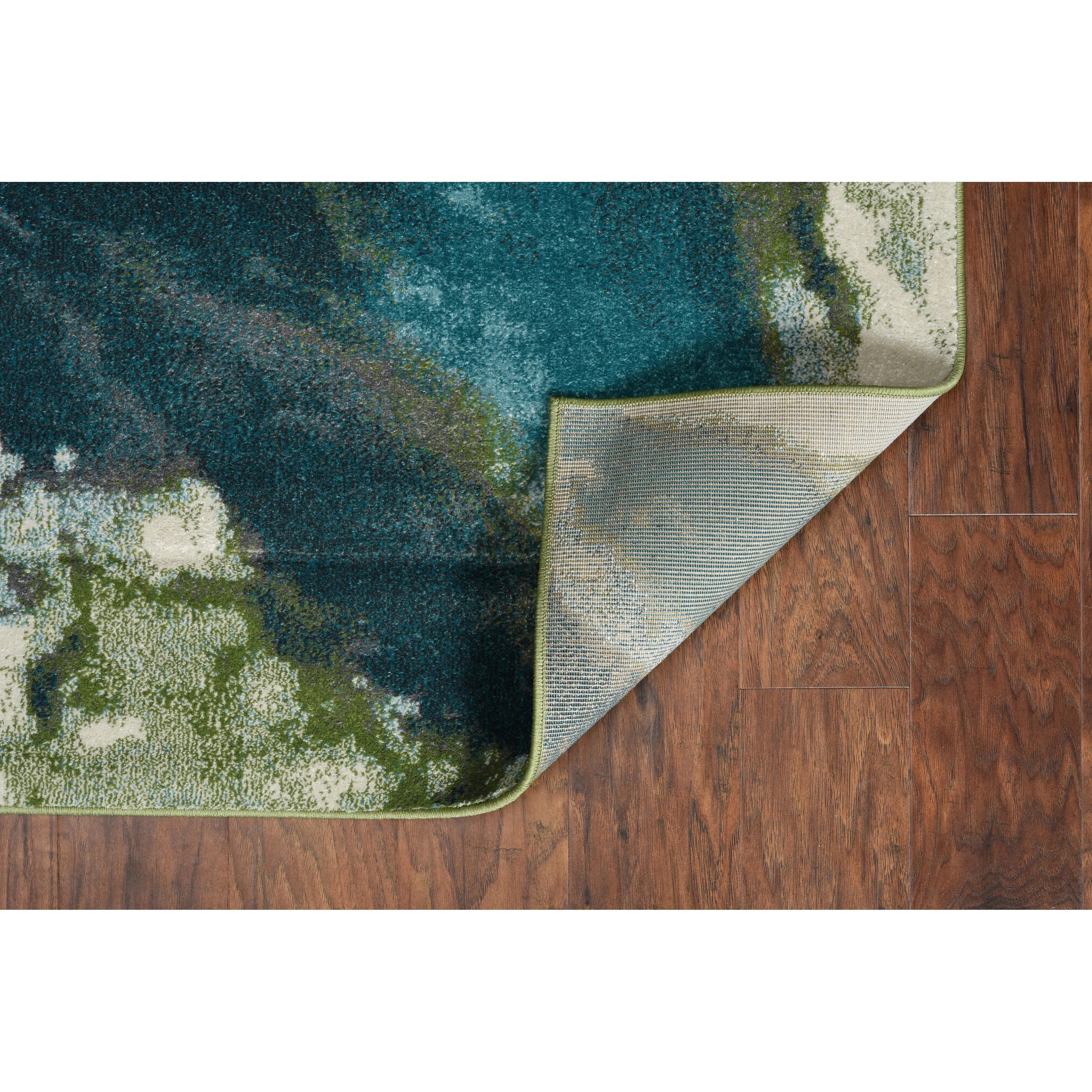 Porch & Den Hamlet Teal Abstract Marbled Rug